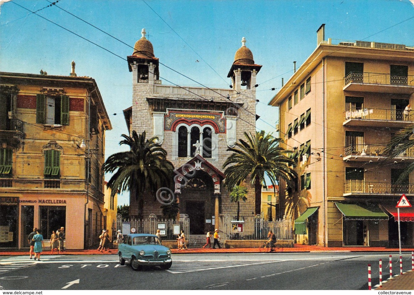 Cartolina Bordighera Chiesa Terrasanta Timbro Risparmio Postale  (Imperia) - Imperia