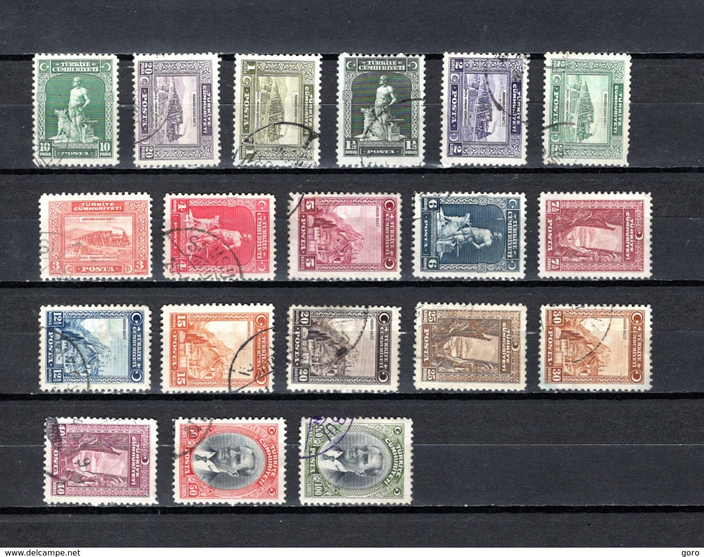Turquía  1930 .-  Y&T  Nº   750/762-764/769 - Usados