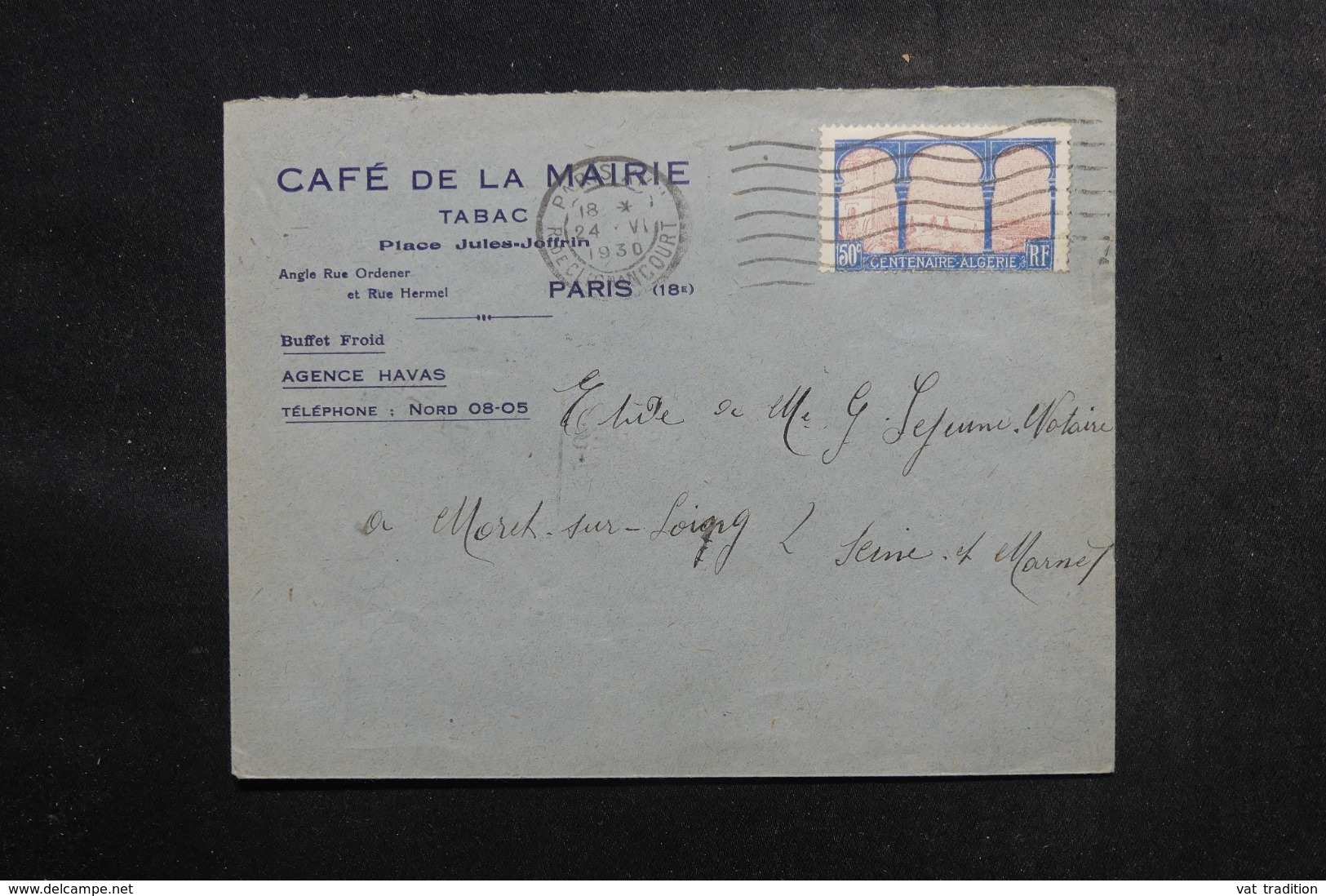 FRANCE - Enveloppe Commerciale De Paris Pour Moret/ Loing En 1930, Affranchissement Centenaire De L 'Algérie - L 47057 - 1921-1960: Période Moderne