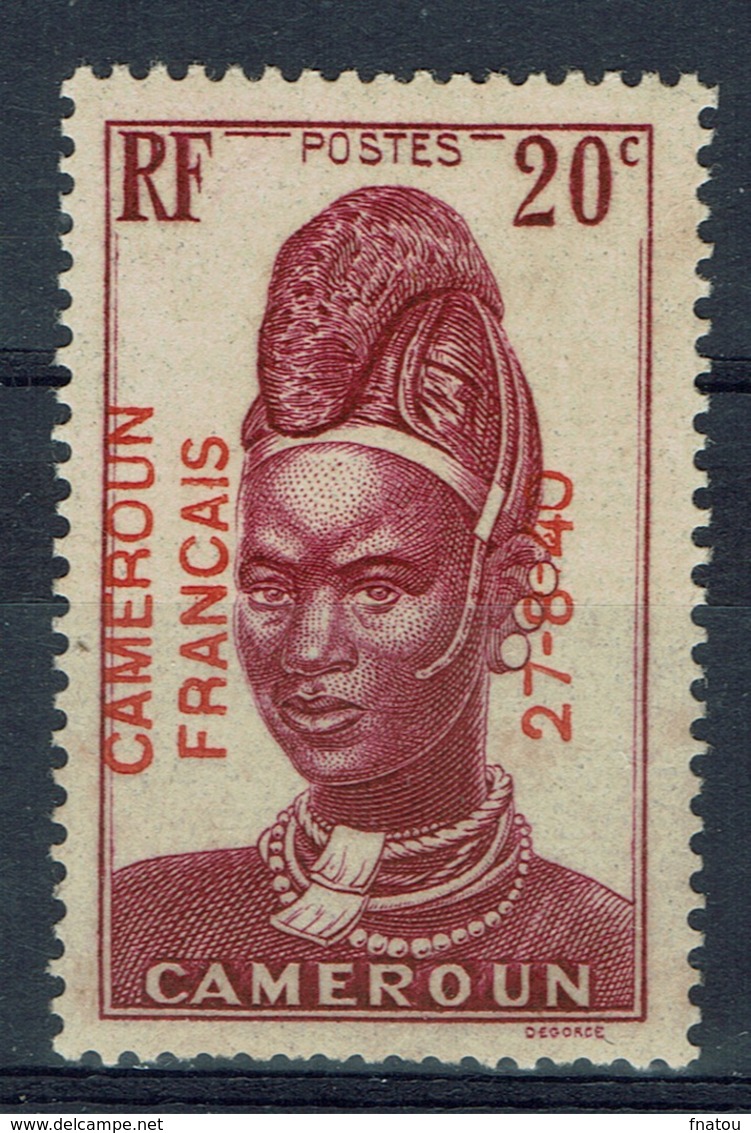 French Cameroon, 20c. Overprint CAMEROUN FRANCAIS, 27.8.40, Lamido Woman, 1940, MH VF - Unused Stamps