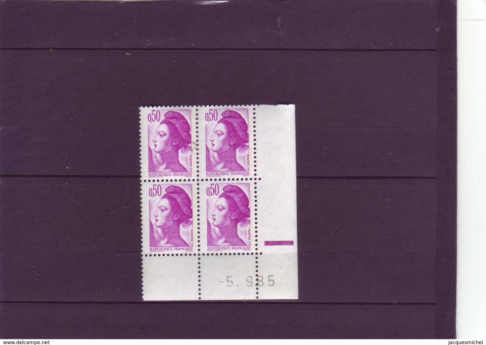 N° 2184 - 0,50F LIBERTE - 18°tirage - Du 4.9 Au 5.9.85 - Dernier Jour - Papier Blanc Aux UV - (RE) - 1980-1989