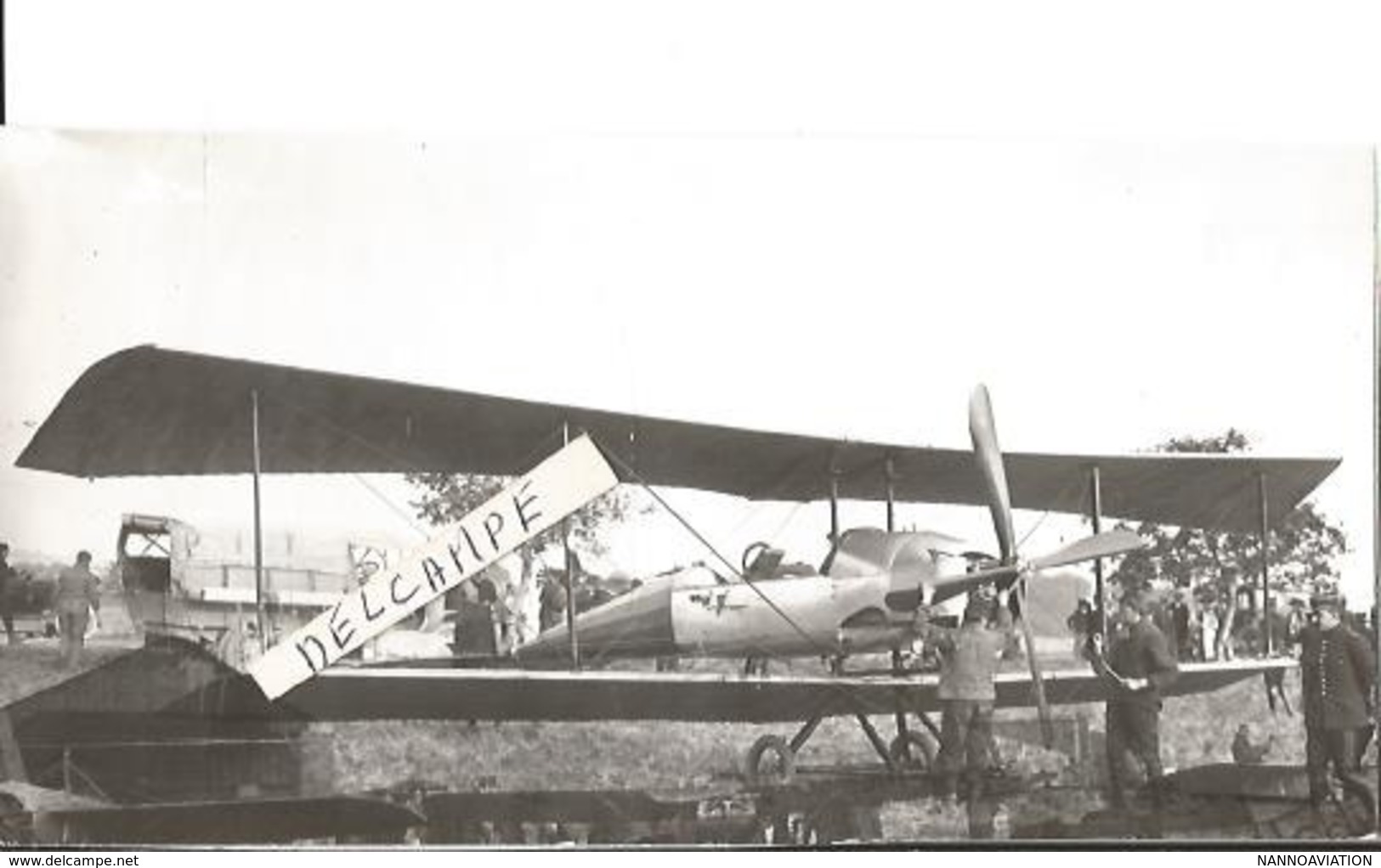 PHOTO AVION BREGUET TYPE 1911  A MOTEUR GNOM  A DOUAI  13X7CM   PHOTO COLLé SUR SUPPORT - Aviation