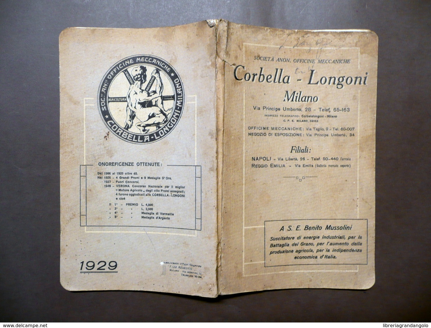 Catalogo Società Anonima Officine Meccaniche Corbella Longoni Milano 1929 - Unclassified