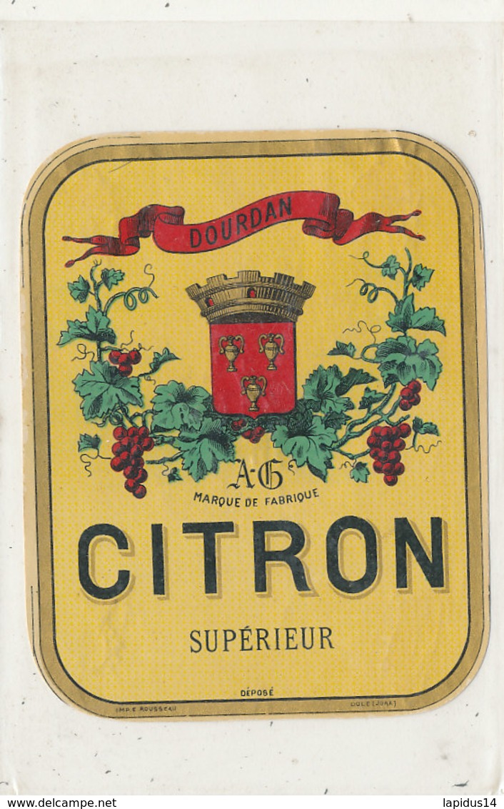 AN 585 / ETIQUETTE   CITRON  SUPERIEUR  DOURDAN - Other & Unclassified