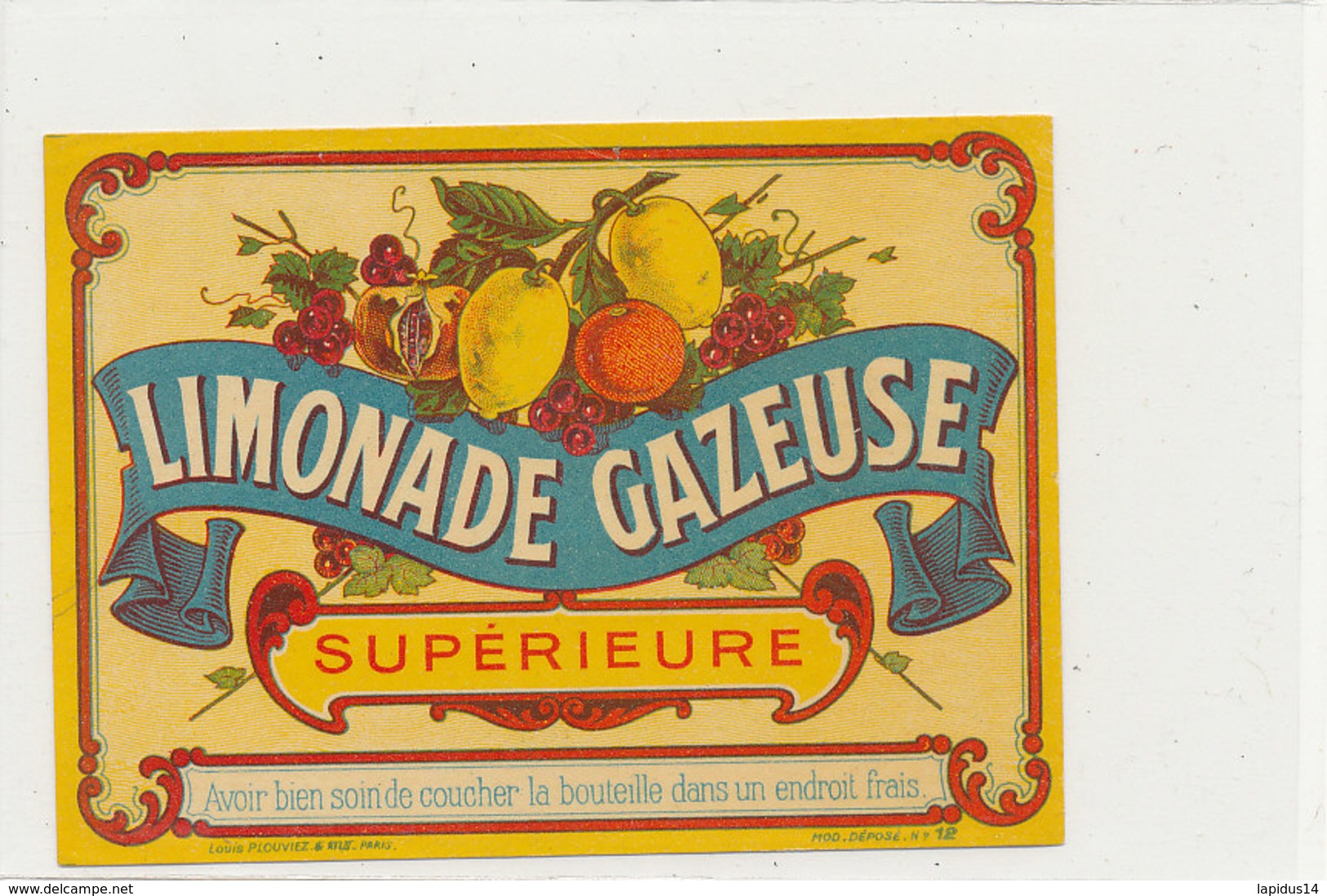 AN 664 / ETIQUETTE    LIMONADE GAZEUSE  SUPERIEURE - Other & Unclassified