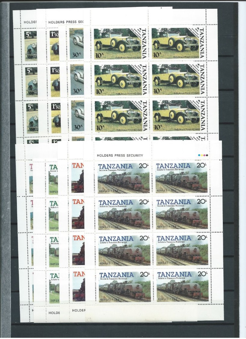Tansania ,  Bigger Lot Of Mint Souvenir Sheets And Mini-sheets On 2 Stock-pages(as Per Scans) MNH - Tanzania (1964-...)