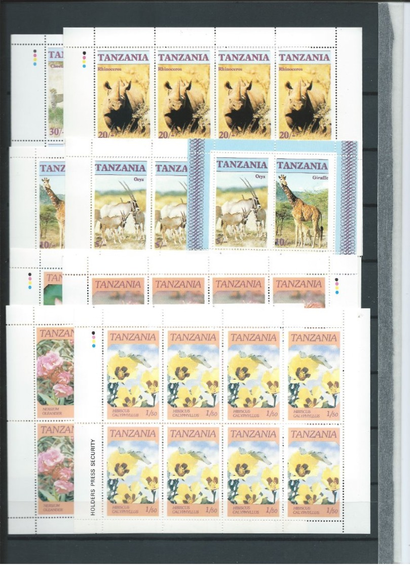 Tansania ,  Bigger Lot Of Mint Souvenir Sheets And Mini-sheets On 2 Stock-pages(as Per Scans) MNH - Tanzania (1964-...)