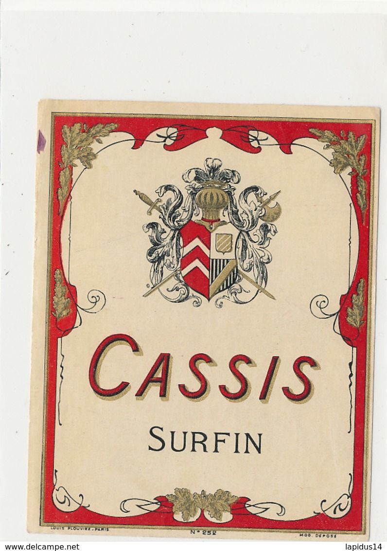 AN 604 / ETIQUETTE  CASSIS SURFIN N° 252 - Other & Unclassified