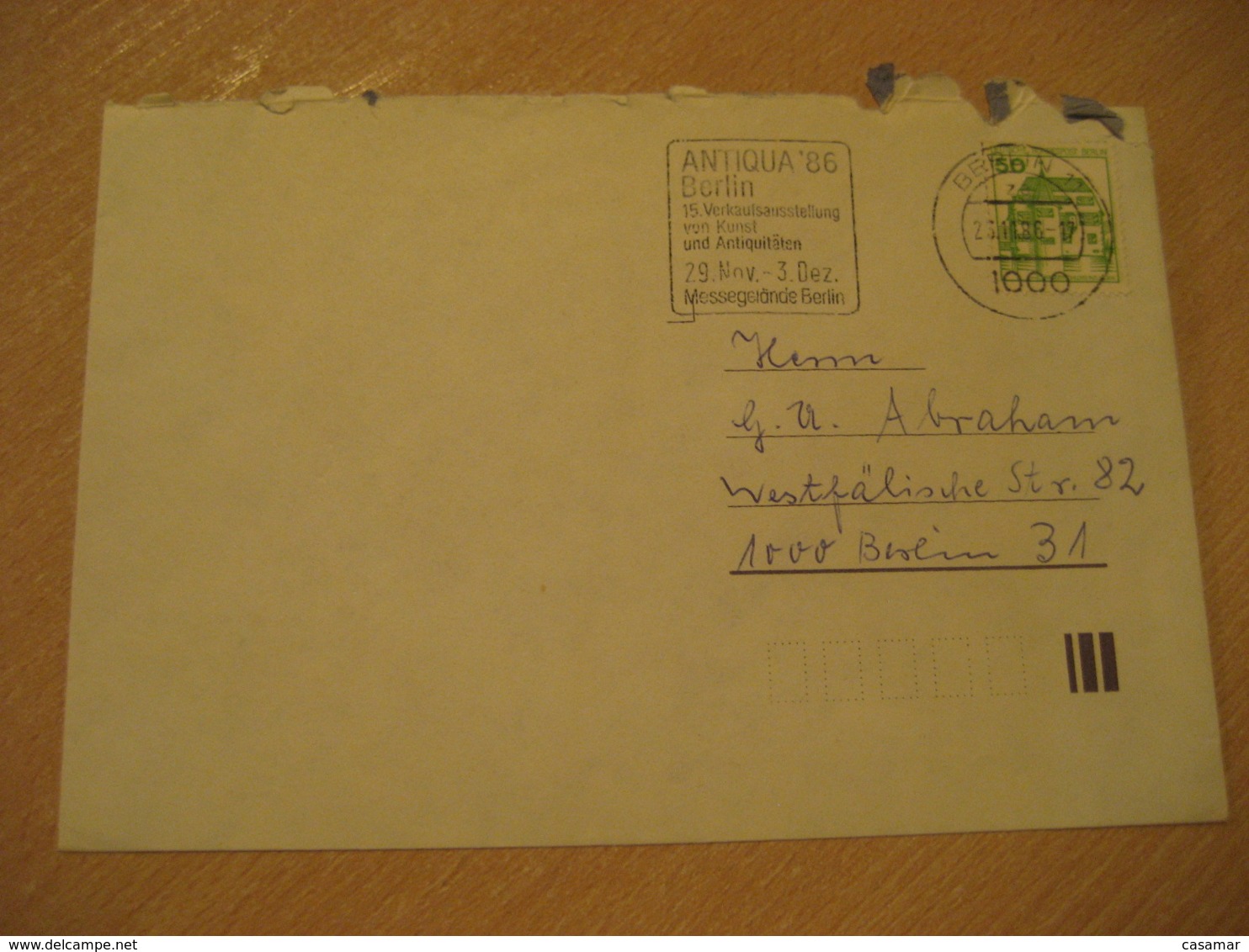 BERLIN 1986 Kunst & Antiquitaten Antique Dealer Antiquaire Cancel Cover GERMANY Archeology Archeologie - Archaeology