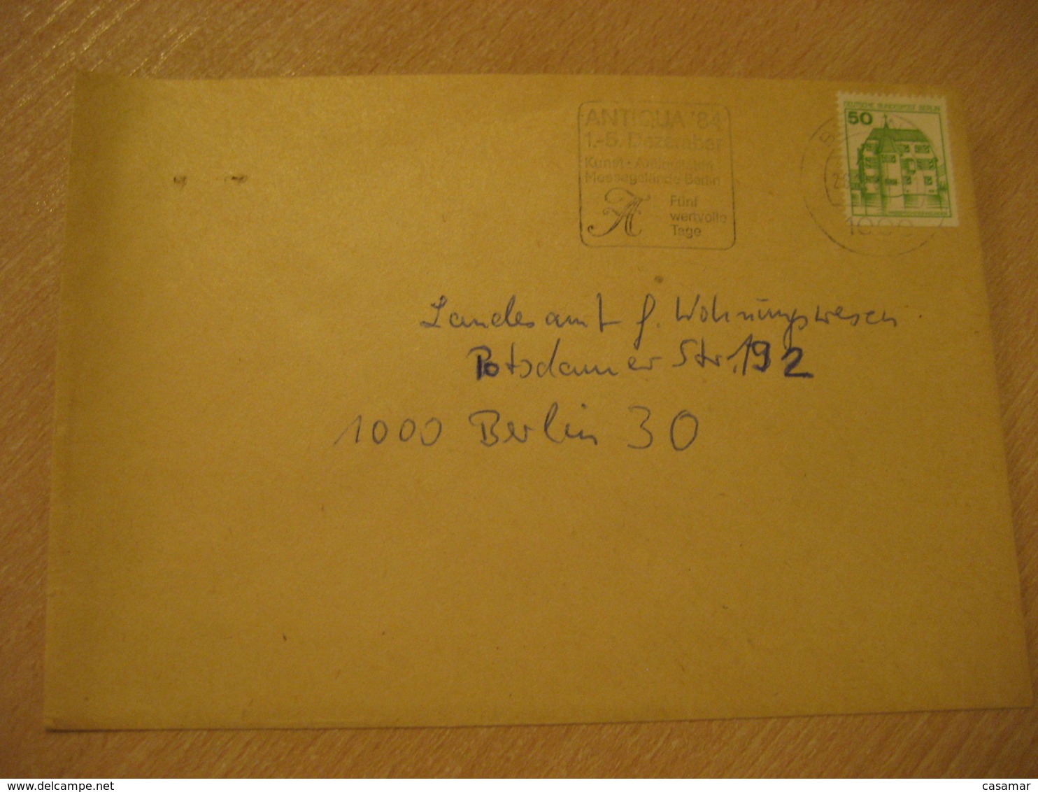 BERLIN 1984 Antiqua 84 Kunst Antiquitaten Antique Dealer Antiquaire Cancel Cover GERMANY Archeology Archeologie - Archäologie