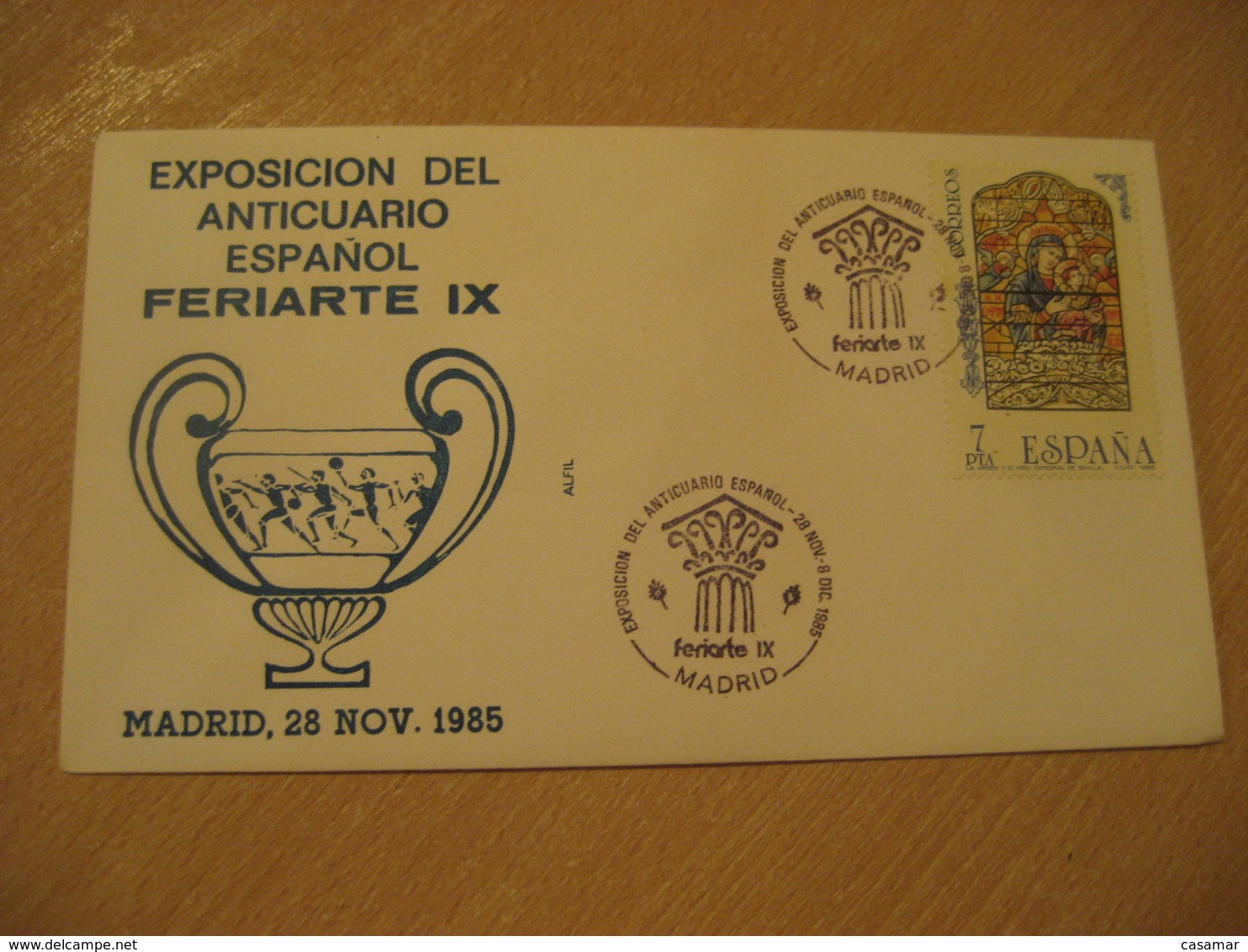 MADRID 1985 Feriarte Anticuario Antique Dealer Antiquaire Cancel Cover SPAIN Archeology Archeologie - Archäologie