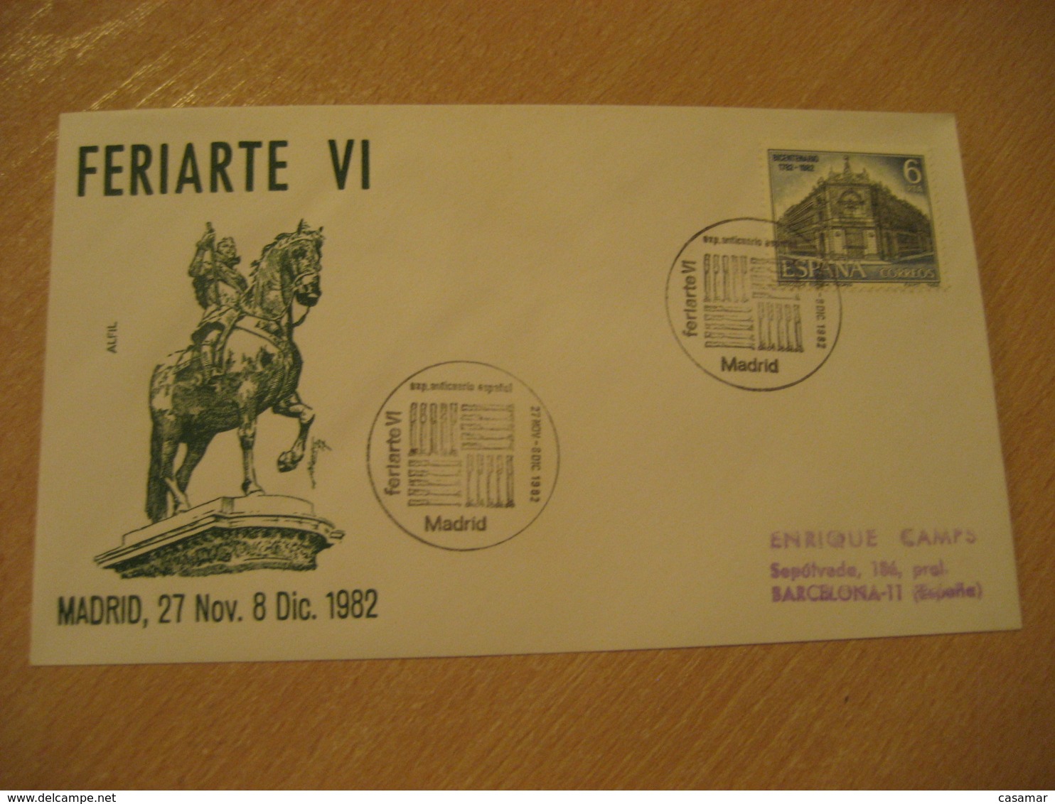 MADRID 1982 Feriarte Anticuario Antique Dealer Antiquaire Cancel Cover SPAIN Archeology Archeologie - Archäologie