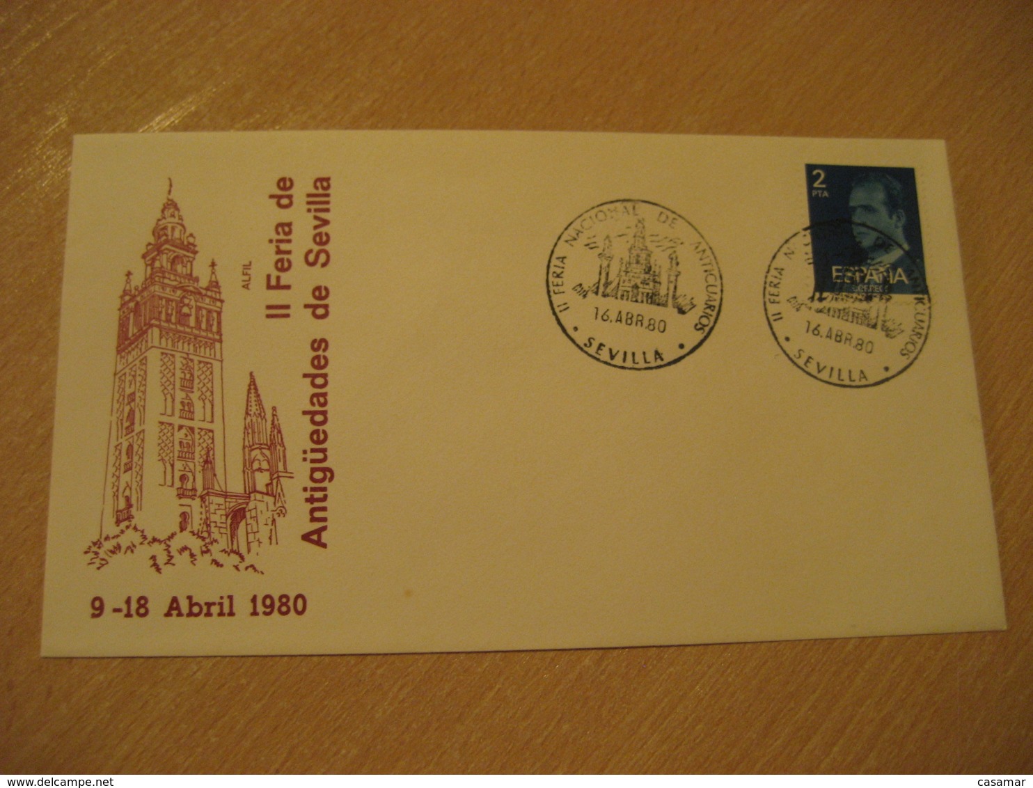 SEVILLA 1980 Feria De Antiguedades De Anticuarios Antique Dealer Antiquaire Cancel Cover SPAIN Archeology Archeologie - Archäologie