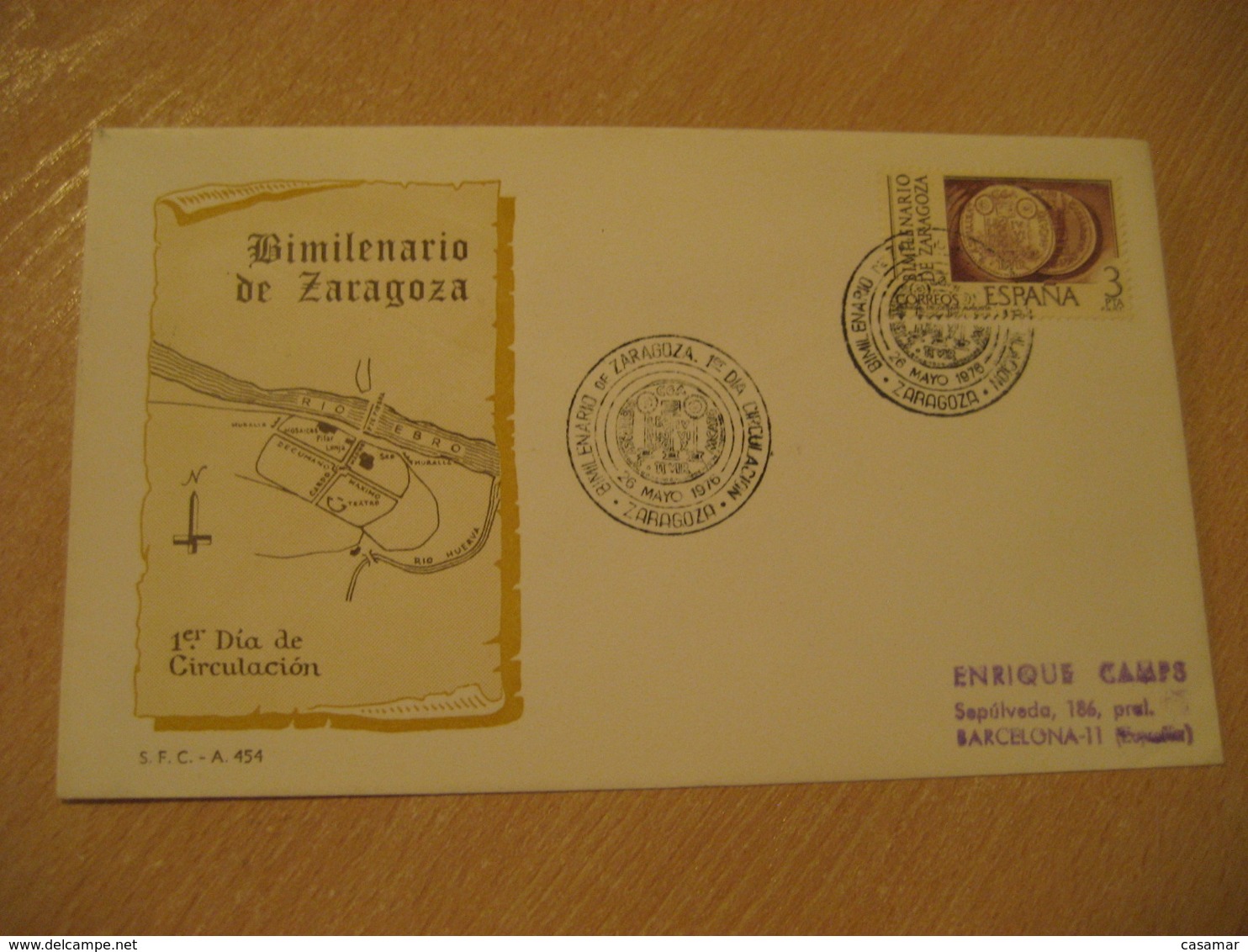 ZARAGOZA 1976 Bimilenario Cancel Cover SPAIN Archeology Archeologie - Archäologie