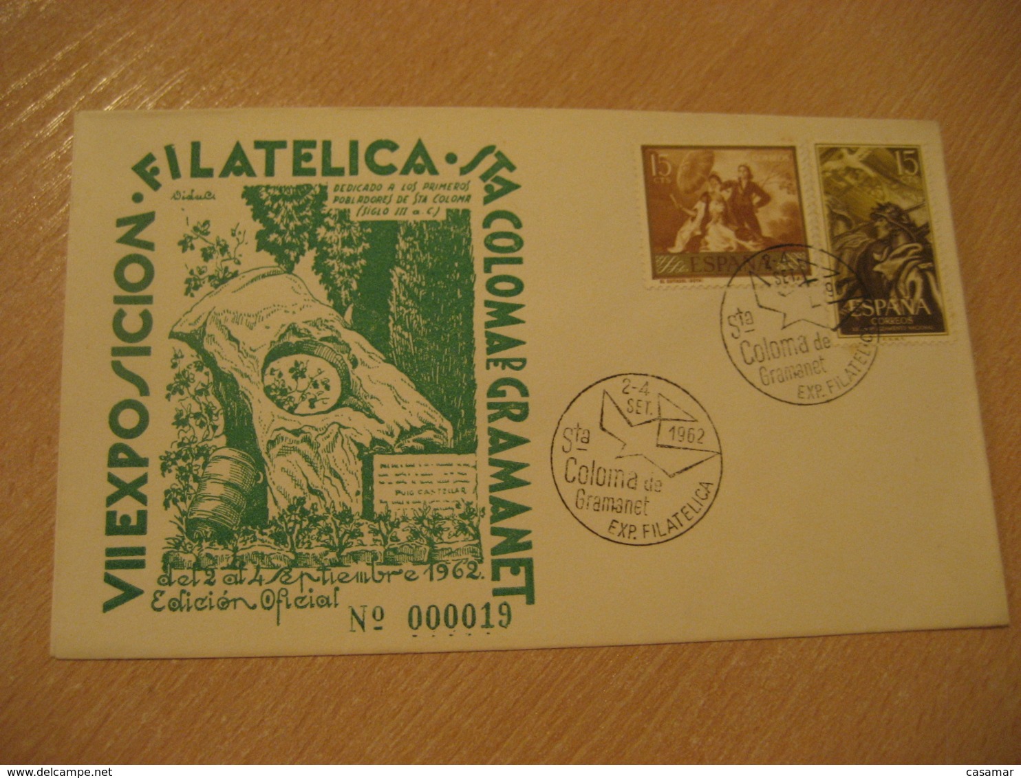 SANTA COLOMA DE GRAMANET 1962 Primeros Pobladores Cancel Cover SPAIN Archeology Archeologie - Archäologie