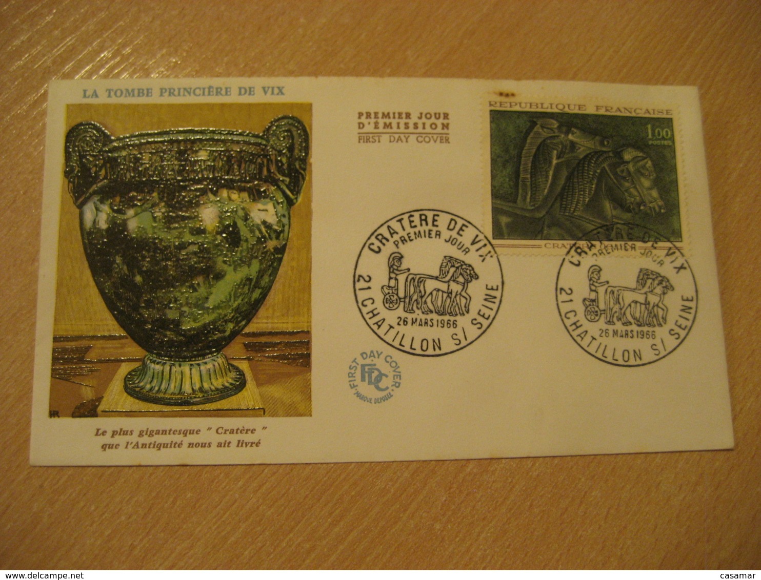 CHATILLON S/ Seine 1966 Cratere De Vix Tombe Princiere FDC Cancel Cover FRANCE Archeology Archeologie - Archäologie