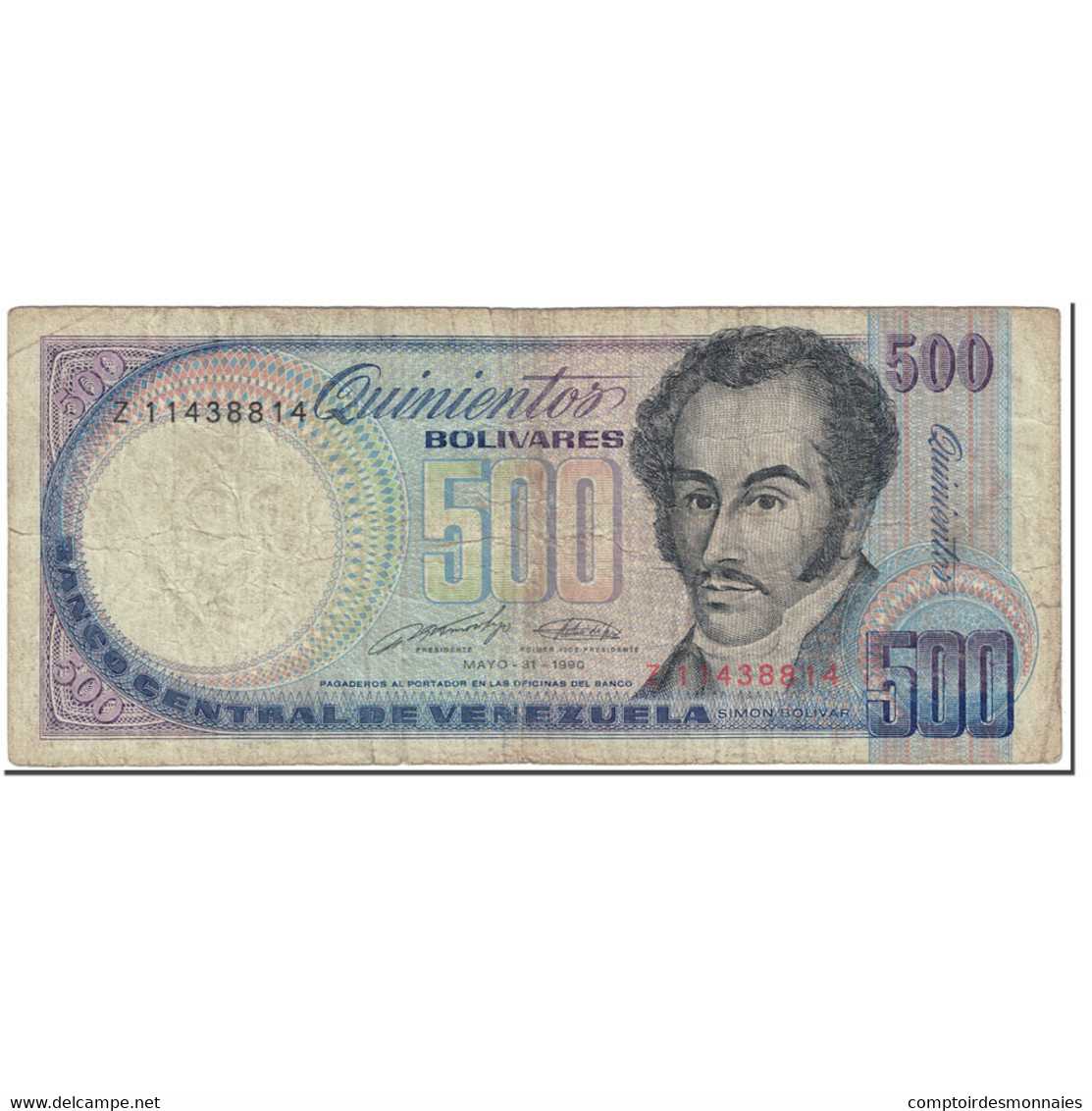 Billet, Venezuela, 500 Bolivares, 1990, 1990-05-31, KM:67d, B - Venezuela