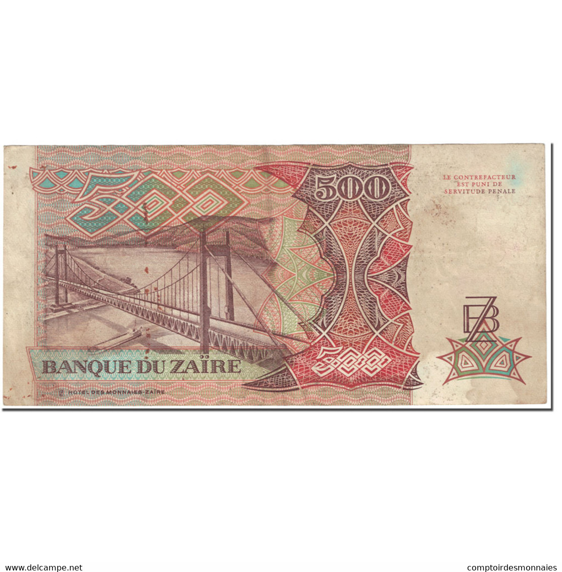 Billet, Zaïre, 500 Zaïres, 1989, 1989-06-24, KM:34a, TB - Zaïre