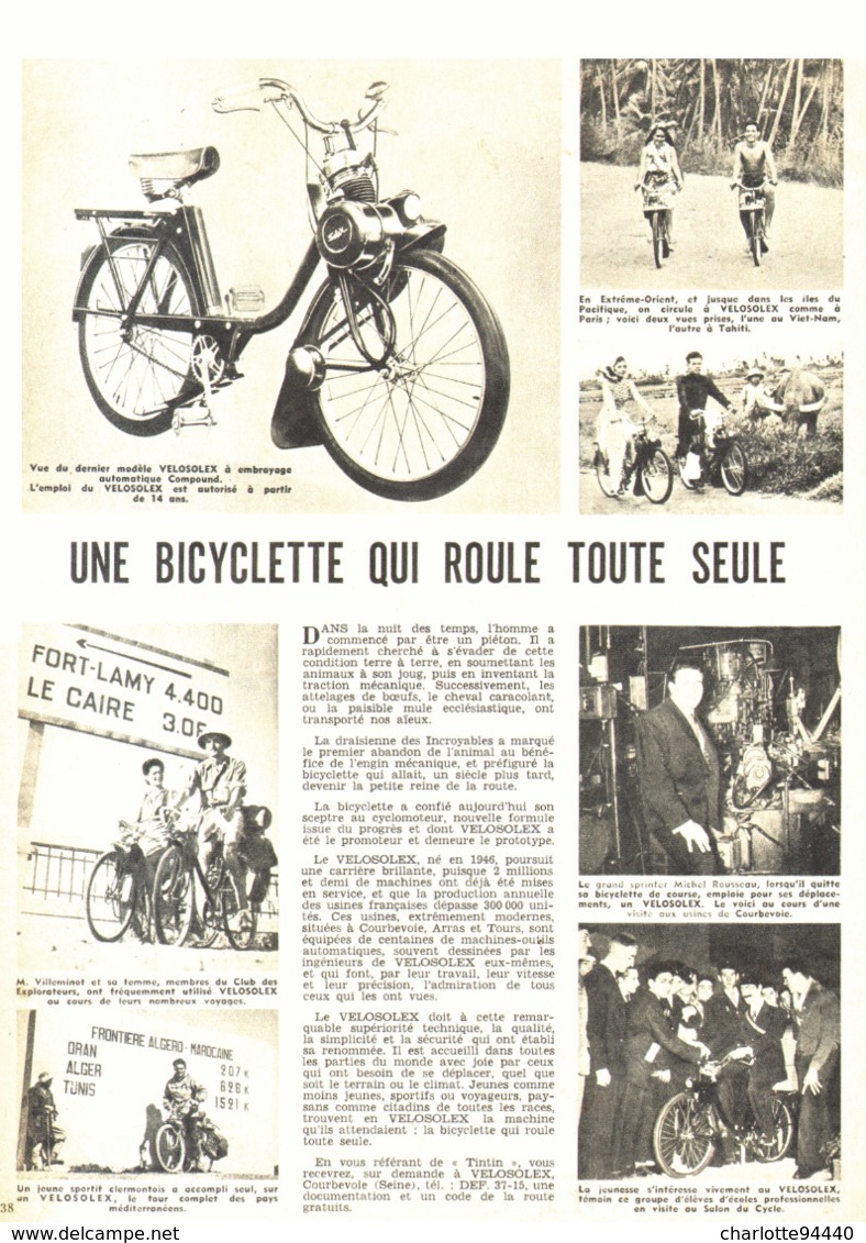 PUB-REPORTAGE  "  VELOSOLEX  "  1961 ( 16 ) - Autres & Non Classés