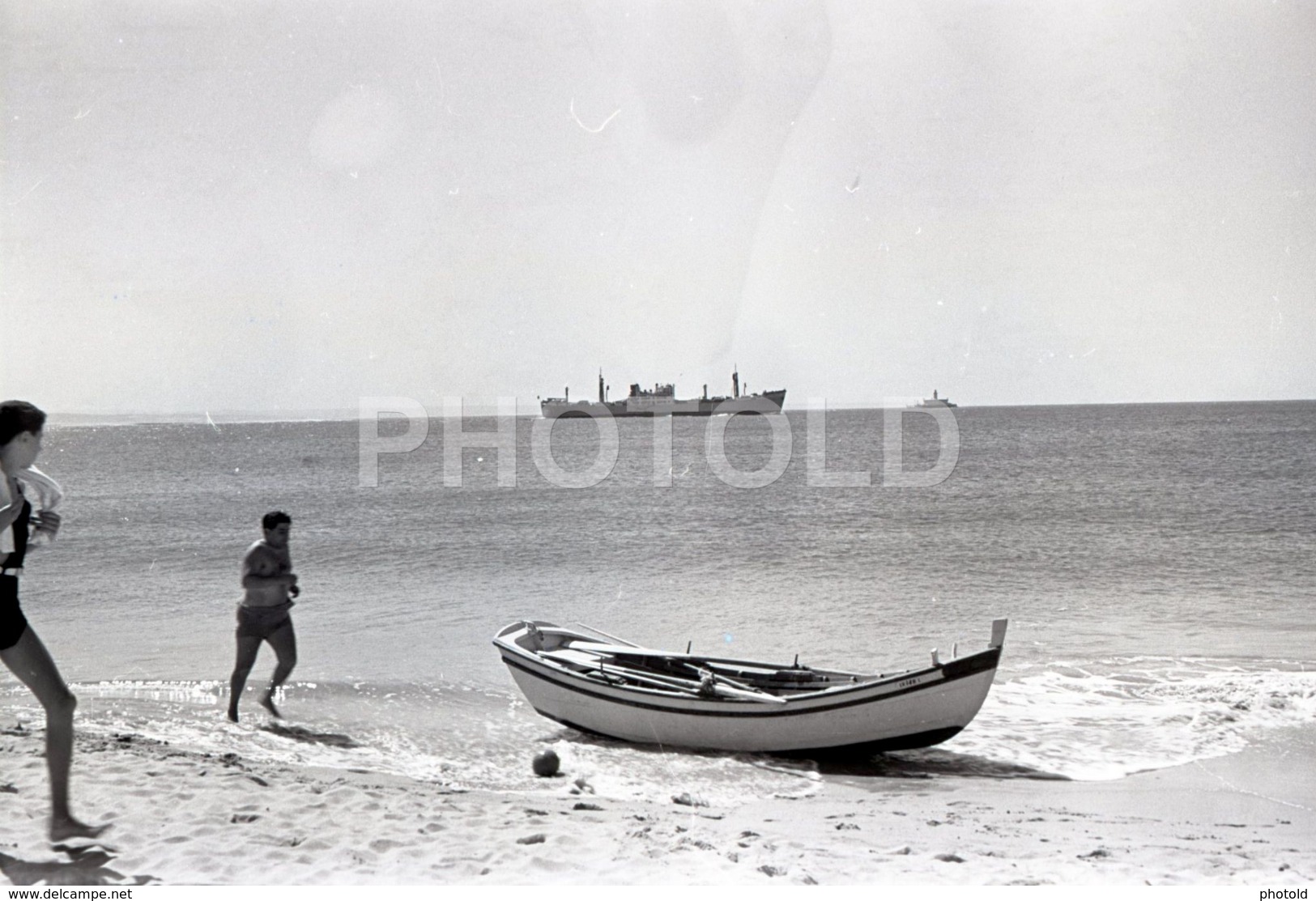 1957 BEACH PRAIA OEIRAS PORTUGAL AMATEUR 35mm ORIGINAL NEGATIVE Not PHOTO No FOTO - Sonstige & Ohne Zuordnung