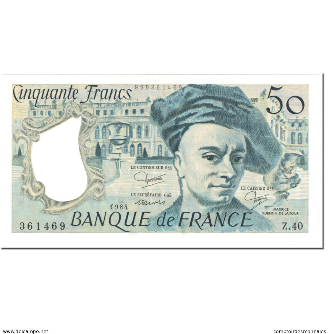 France, 50 Francs, Quentin De La Tour, 1984, Undated (1984), SPL, Fayette:67.10 - 50 F 1976-1992 ''Quentin De La Tour''