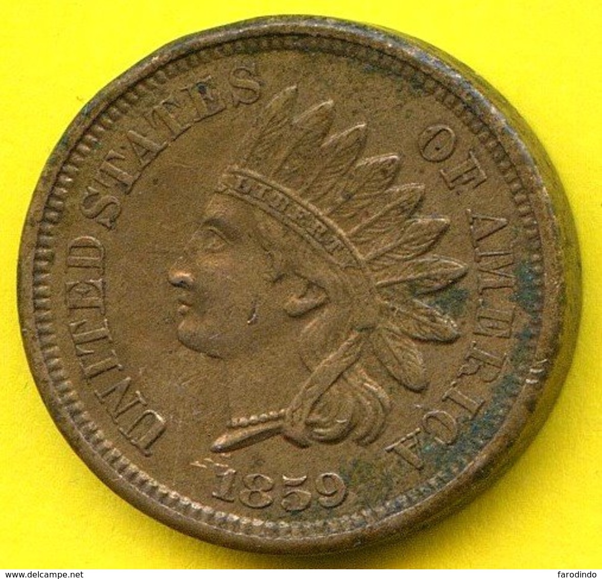 One Cent Indian Heat 1859 - 1859-1909: Indian Head