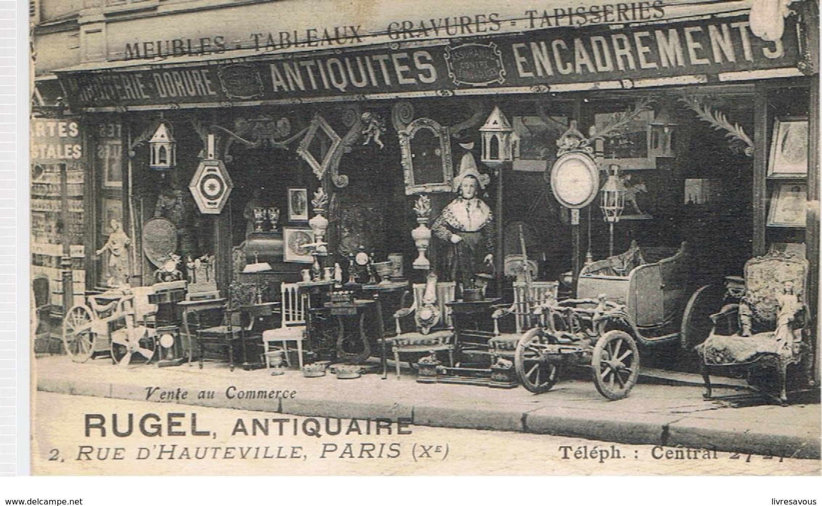 CPA Paris (75) RUGEL ANTIQUAIRE 2,RUE D'HAUTEVILLE PARIS X ème - Petits Métiers à Paris