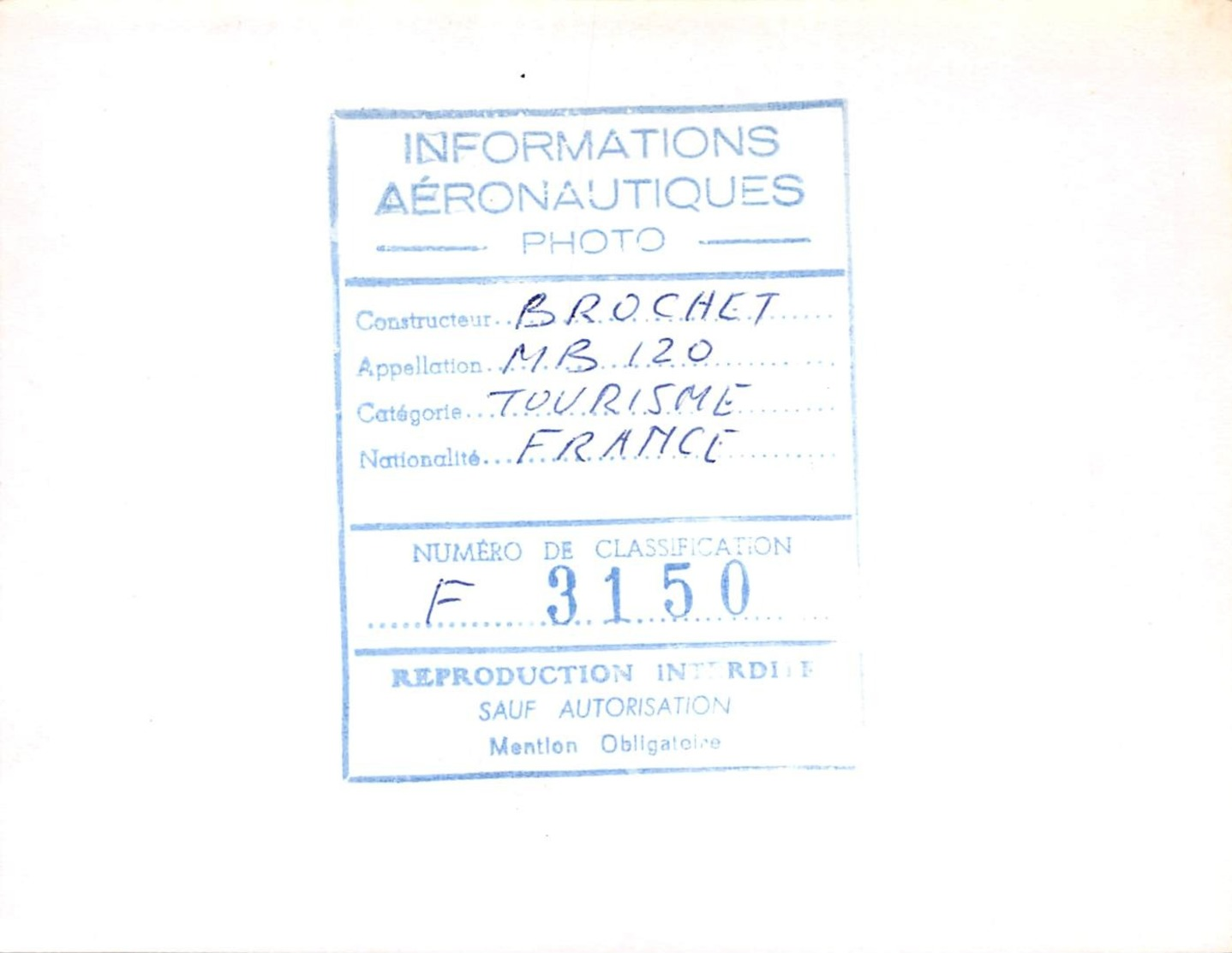 INFORMATIONS AERONAUTIQUES PHOTO - BROCHET MB 120 - AVION DE TOURISME BIPLACE - - Aviation