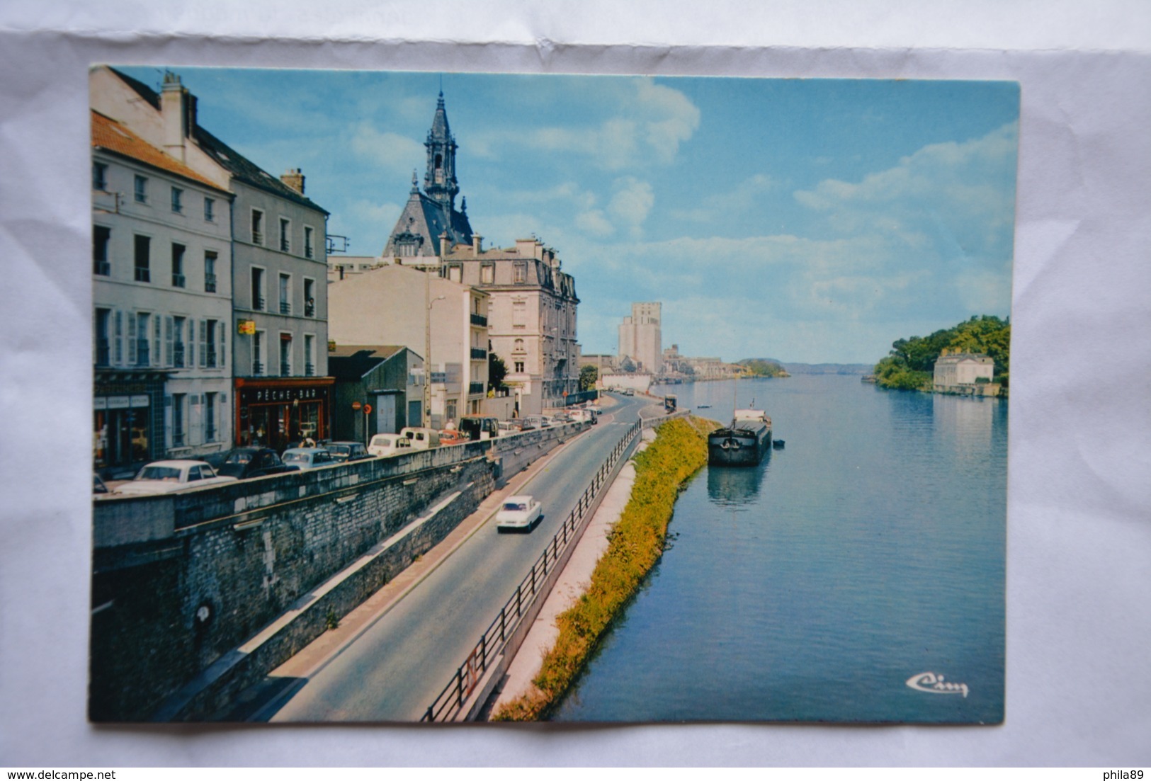 CORBEIL-ESSONNES-l'autoberge Vers L'hotel De Ville-peniche A Quai - Corbeil Essonnes