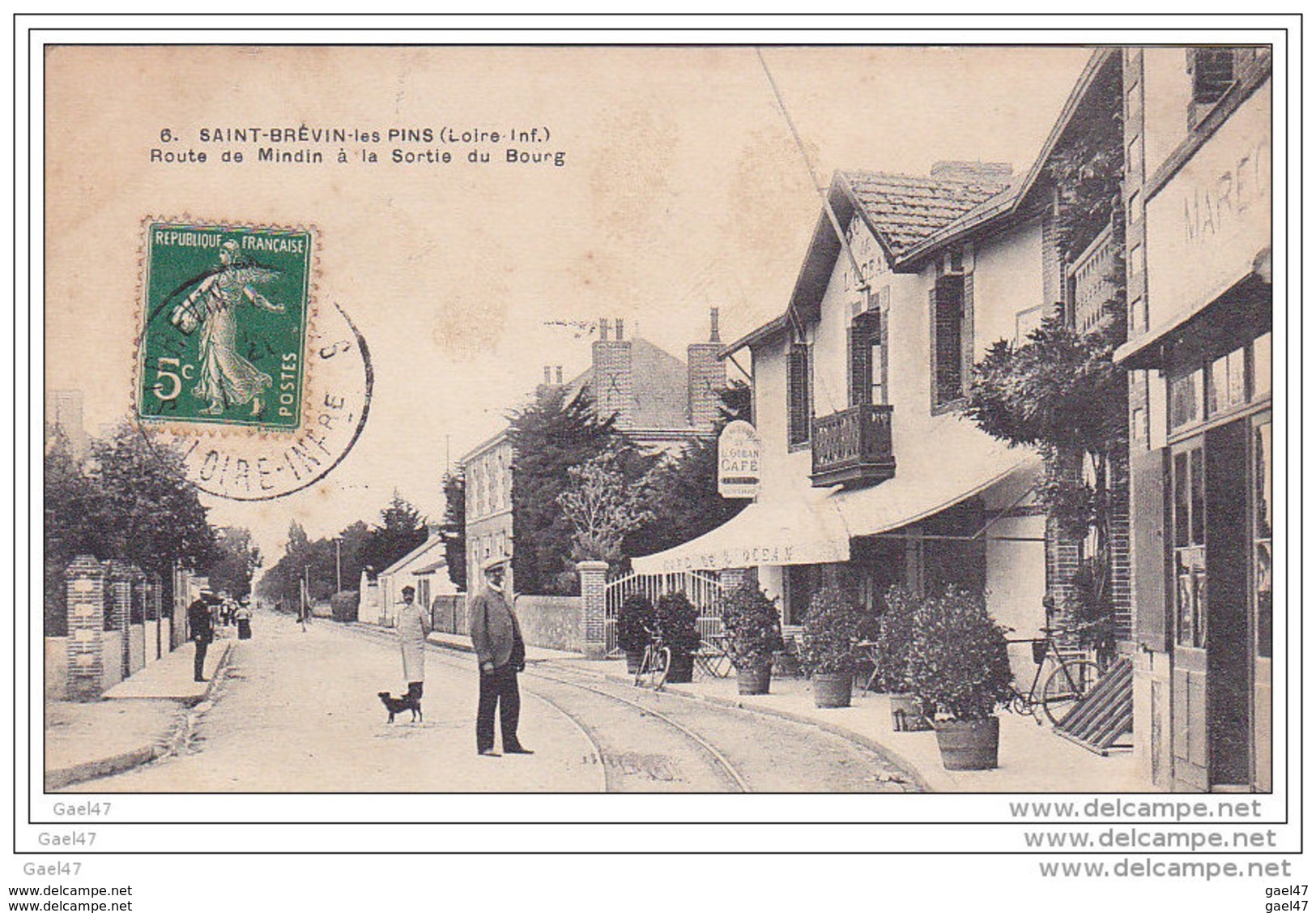 Cpa Réf-  JP-O-883 (  Dép-44- à St-BREVIN-les-PINS )   Route De Mindin  "" à Droite Le Café-Restaurant " - Saint-Brevin-les-Pins