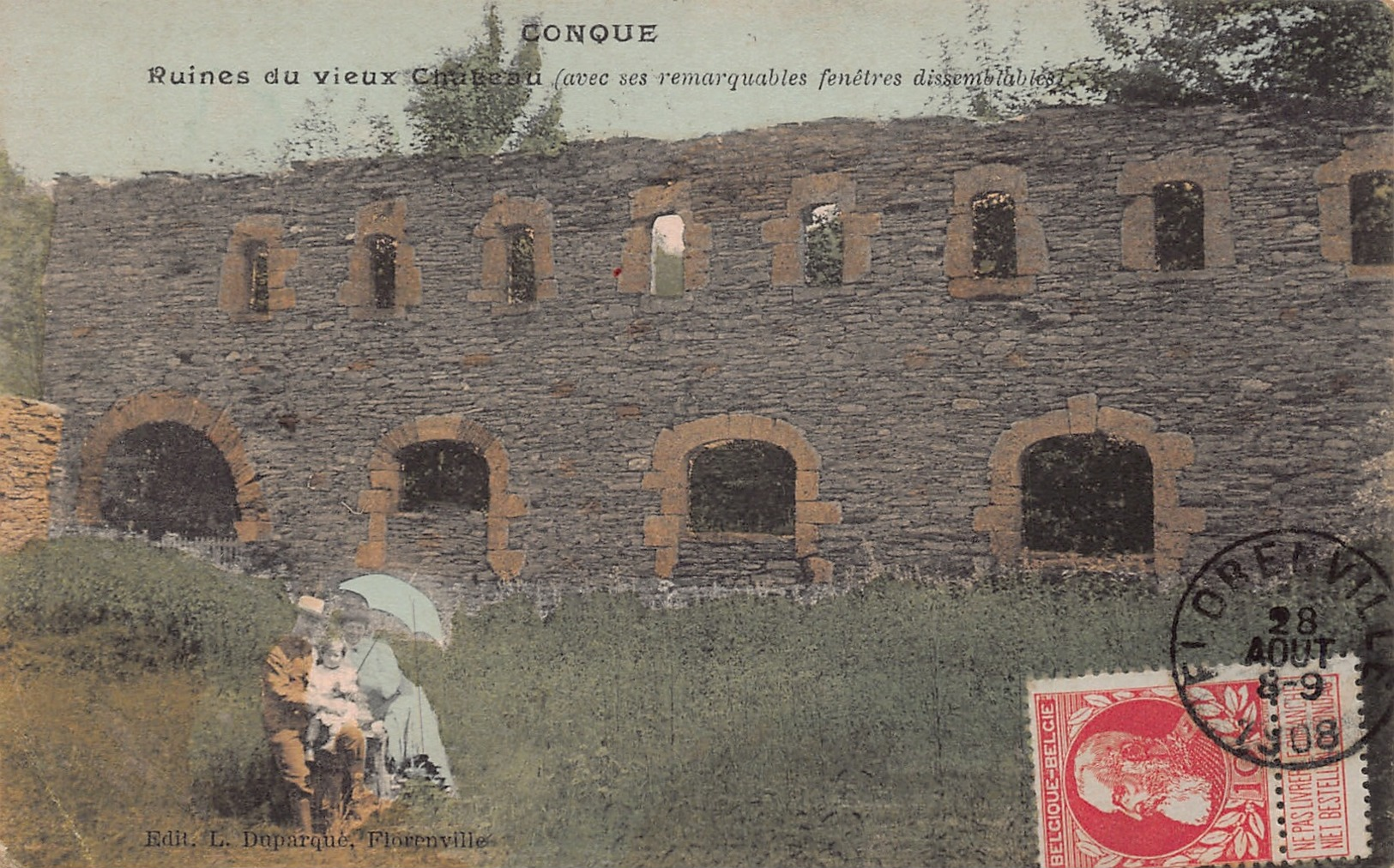CONQUE  -  Ruine Du Vieux Chateau  ( Animée , Couple Et Enfant ) - Herbeumont
