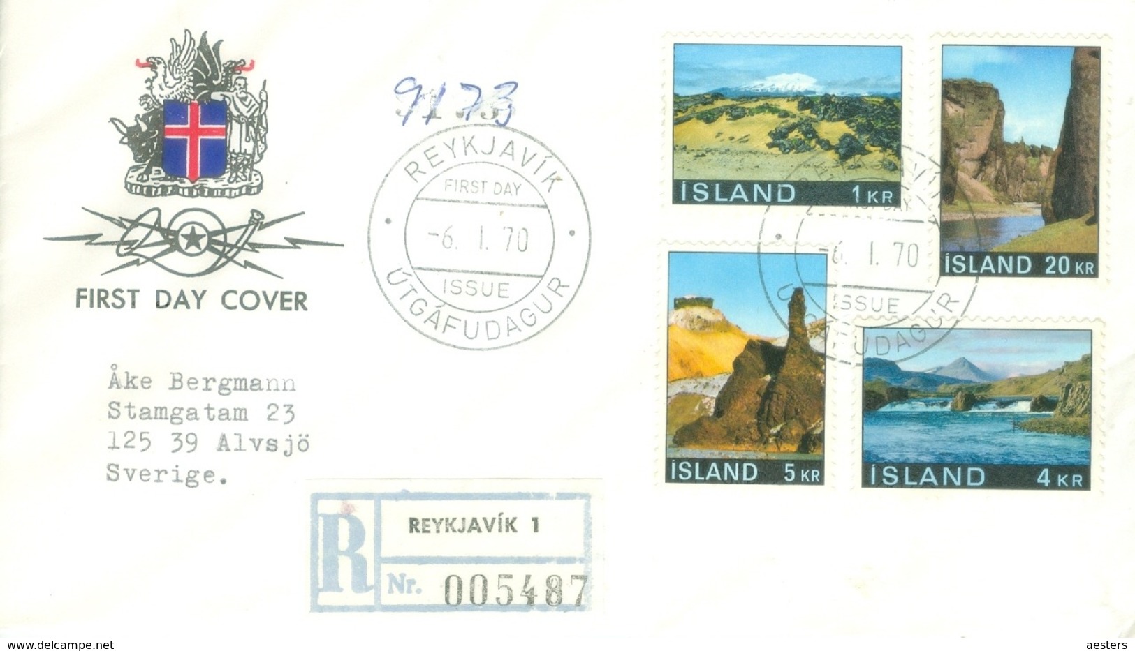 Iceland 1970; Landscapes - FDC Michel 434-437. - FDC