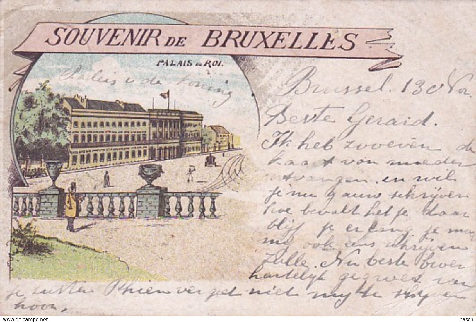 1859	16	Bruxelles, Souvenir De Bruxelles. Palais De Roi. (obliteré 1902) - Monuments, édifices