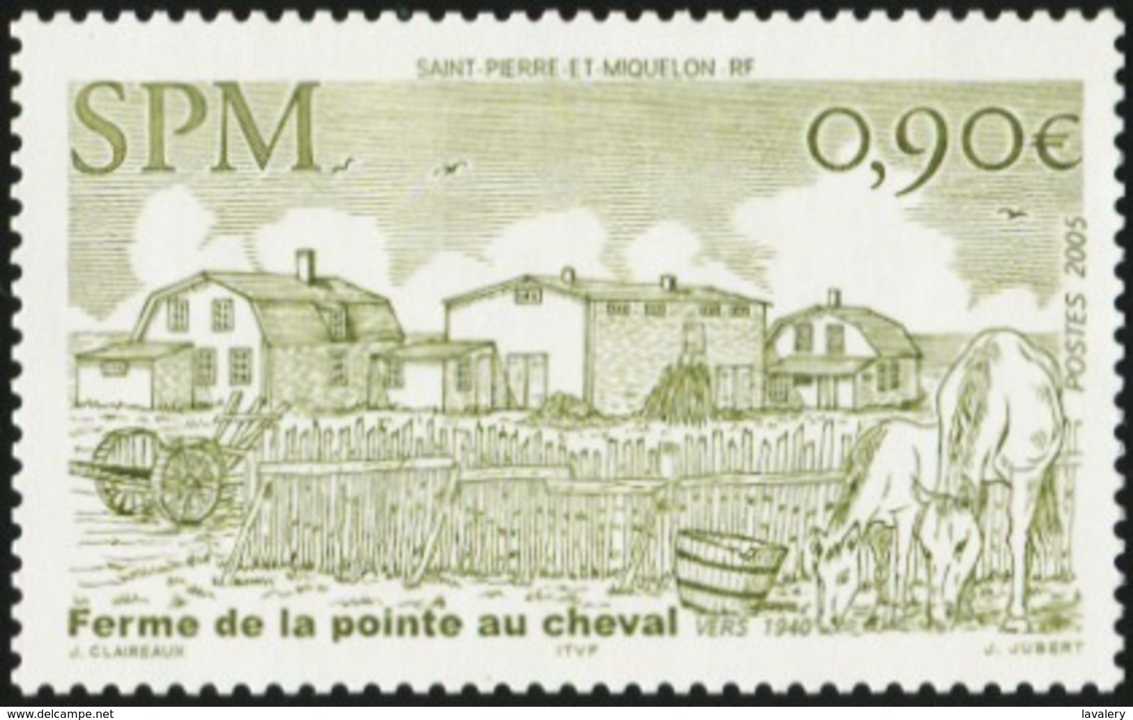 SAINT PIERRE AND MIQUELON SPM 2005 Farm Of The Pointé Au Cheval Horse Horses Animals Fauna MNH - Horses