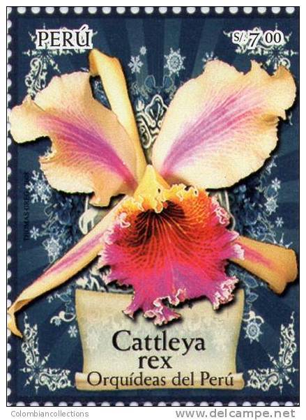 Lote P2008-5, Peru, 2008, Sello, Stamp, 2 V, Orquideas, Orchid, Cattleya, Catleya - Perú