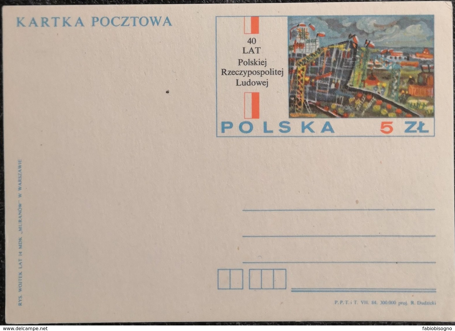 1984 Poland - 40 LAT Polskiej Rzeczypospolitej Ludowej 5 Zl - Mint  Postal Stationery - Stamped Stationery