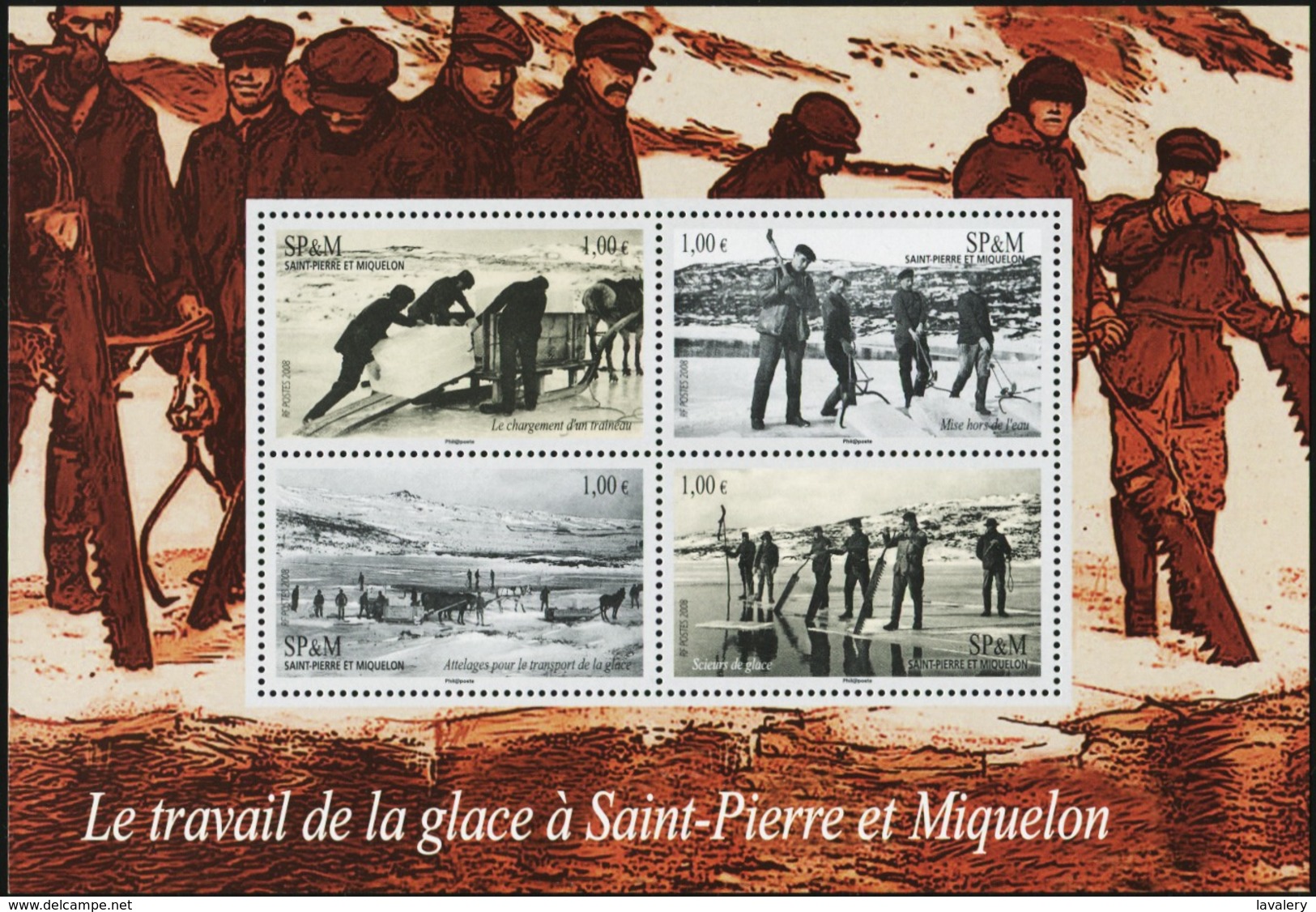 SAINT PIERRE AND MIQUELON SPM 2008 Ice Work Horse Horses Animals Fauna MNH - Horses