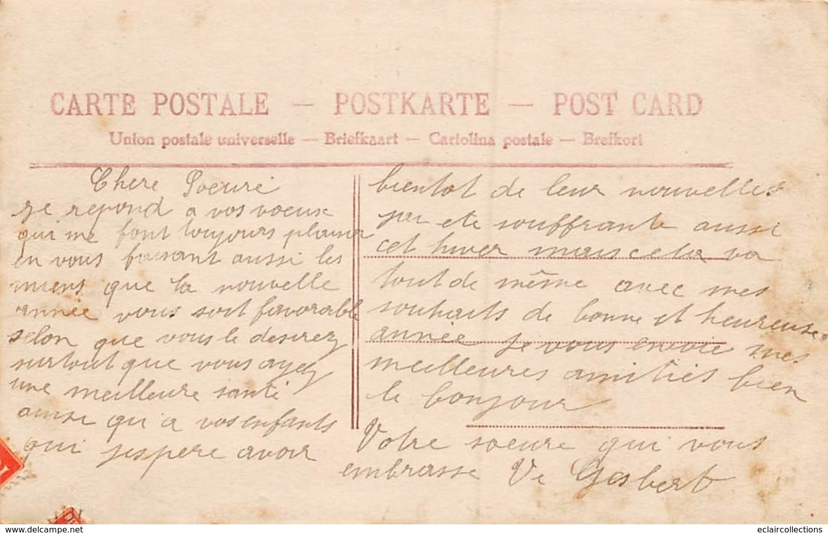 Thème Téléphone.Télégraphe,Radio TSF.   Fantaisie Glacée Allo..Allo. Enfant Au Téléphone .Un Baiser   (Voir Scan) - Postal Services