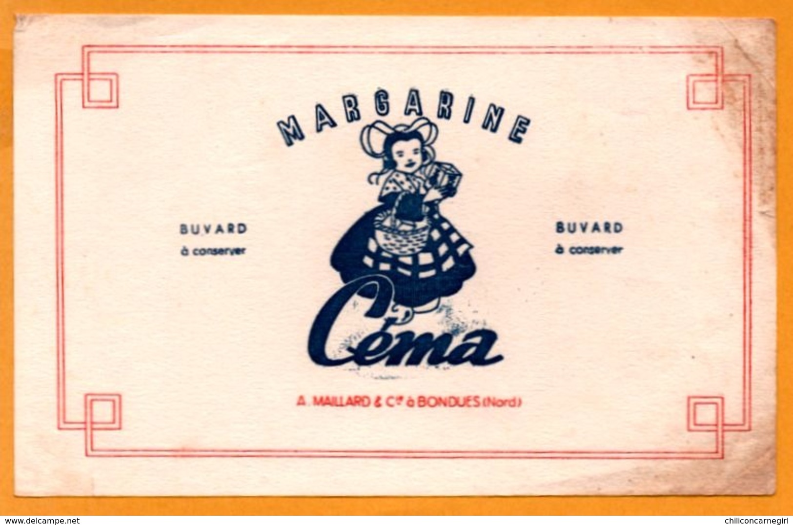 BUVARD - Margarine CEMA - A. MAILLARD & Cie à BONDUES ( NORD ) - Alimentaire