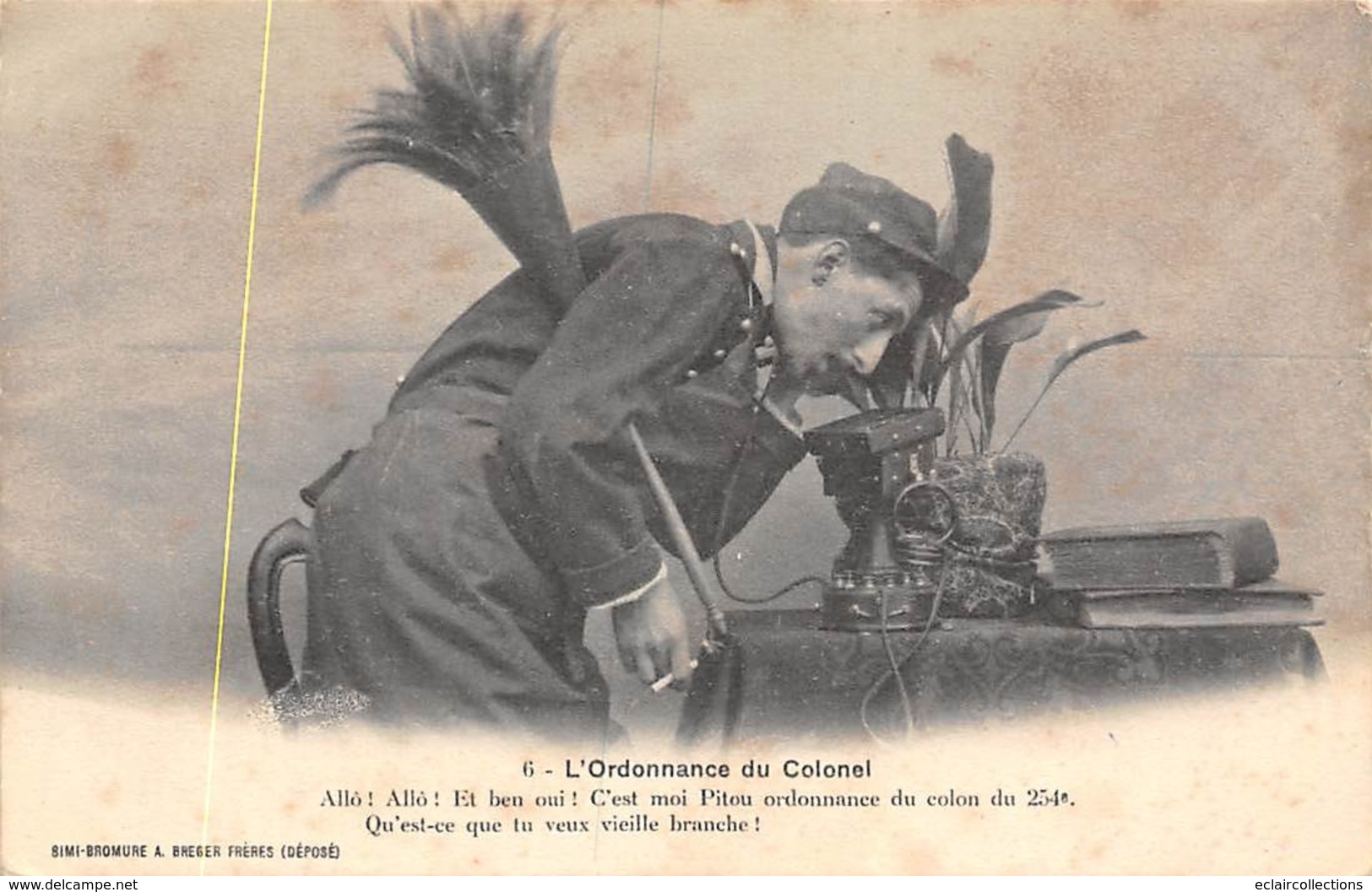 Thème Téléphone.Télégraphe,Radio TSF.      7 Cartes .L'Ordonnance du Colonel    (Voir scan)