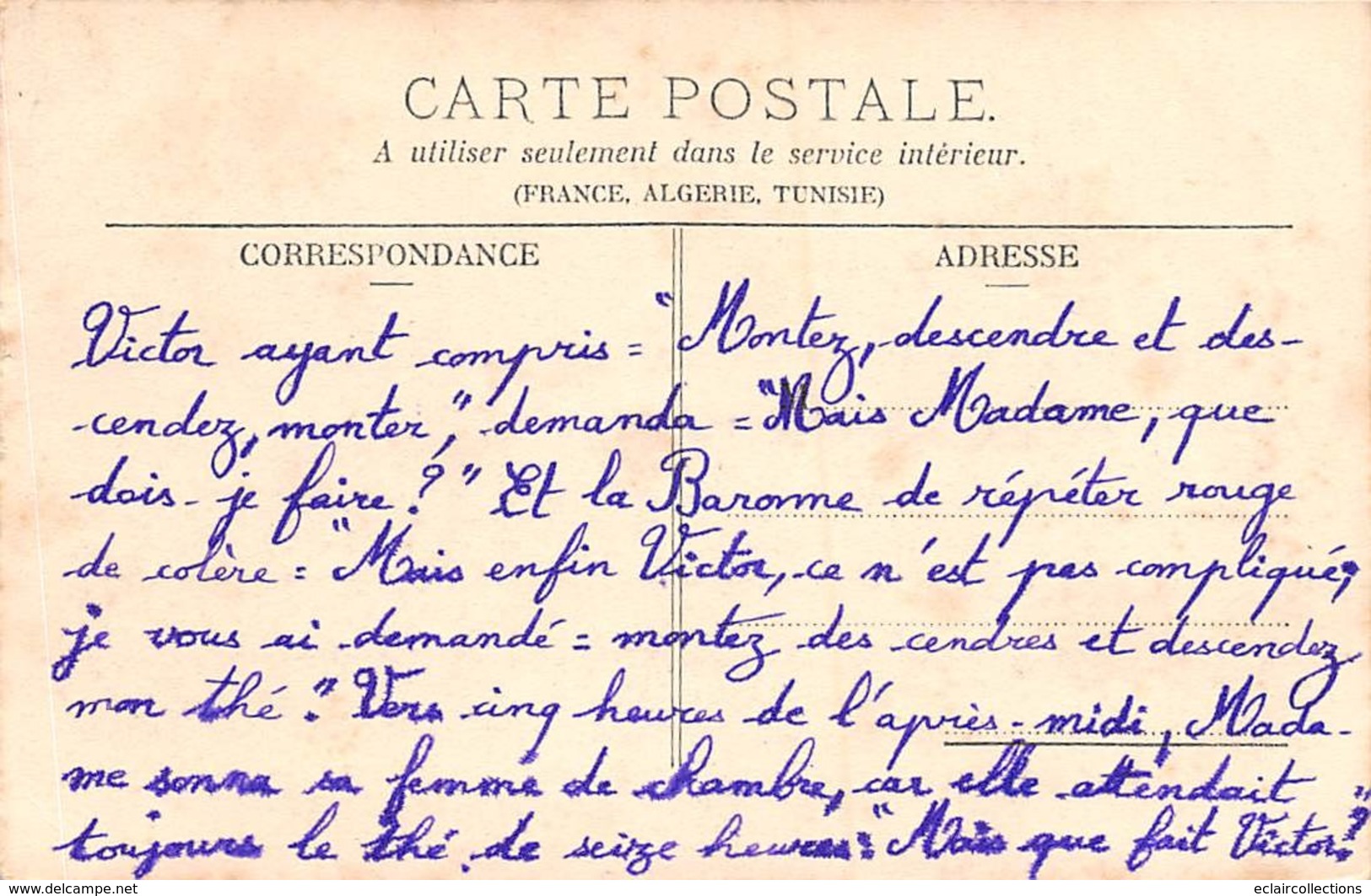 Thème Téléphone.Télégraphe,Radio TSF.      7 Cartes .L'Ordonnance du Colonel    (Voir scan)