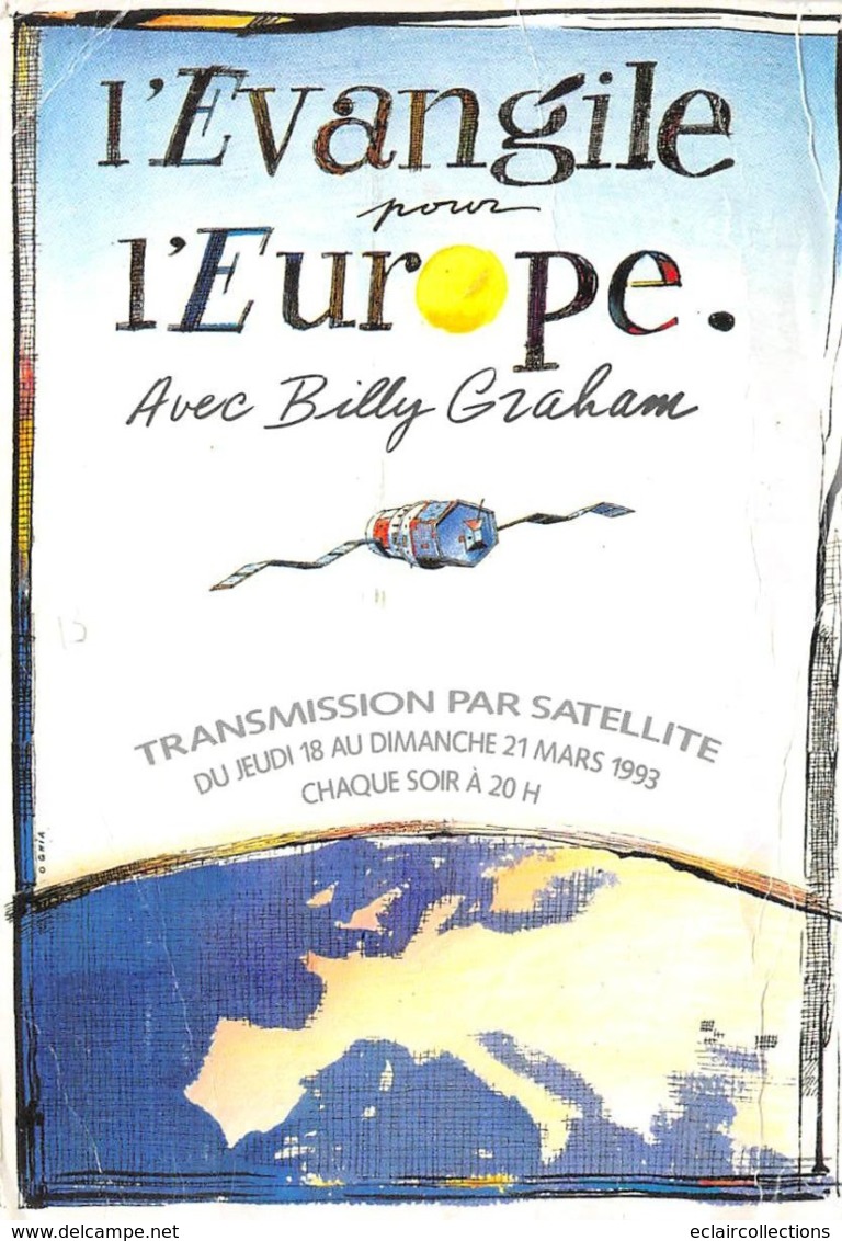 Thème Téléphone.Télégraphe,Radio TSF.    Transmission Satellite . L'Evangile Pour L'Europe    (Petit Défault Voir Scan) - Poste & Facteurs