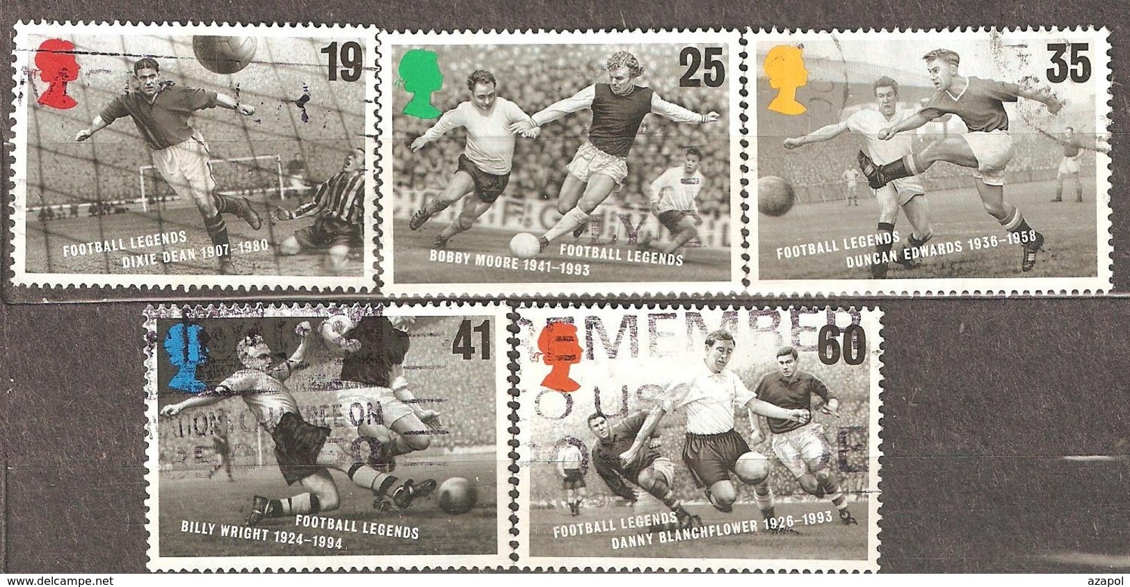 Great Britain: Full Set Of 5 Used Stamps, Football, 1996, Mi#1625-1629 - Gebruikt