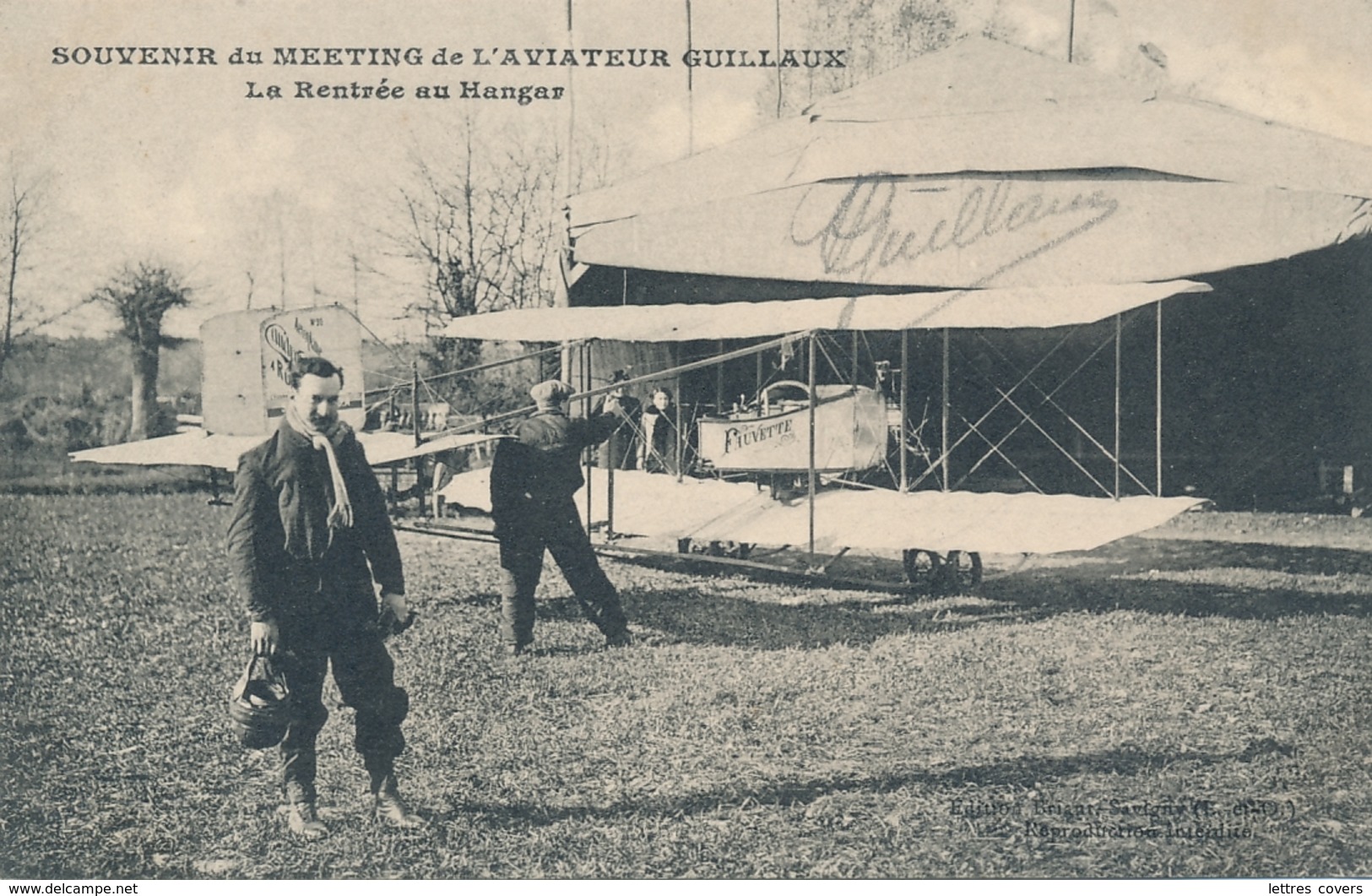 Aviateur GUILLAUX   - Signature Autographe Sur CP " MEETING La Rentrée Au Hangar " St Jean De Monts Vendée - Aviateurs