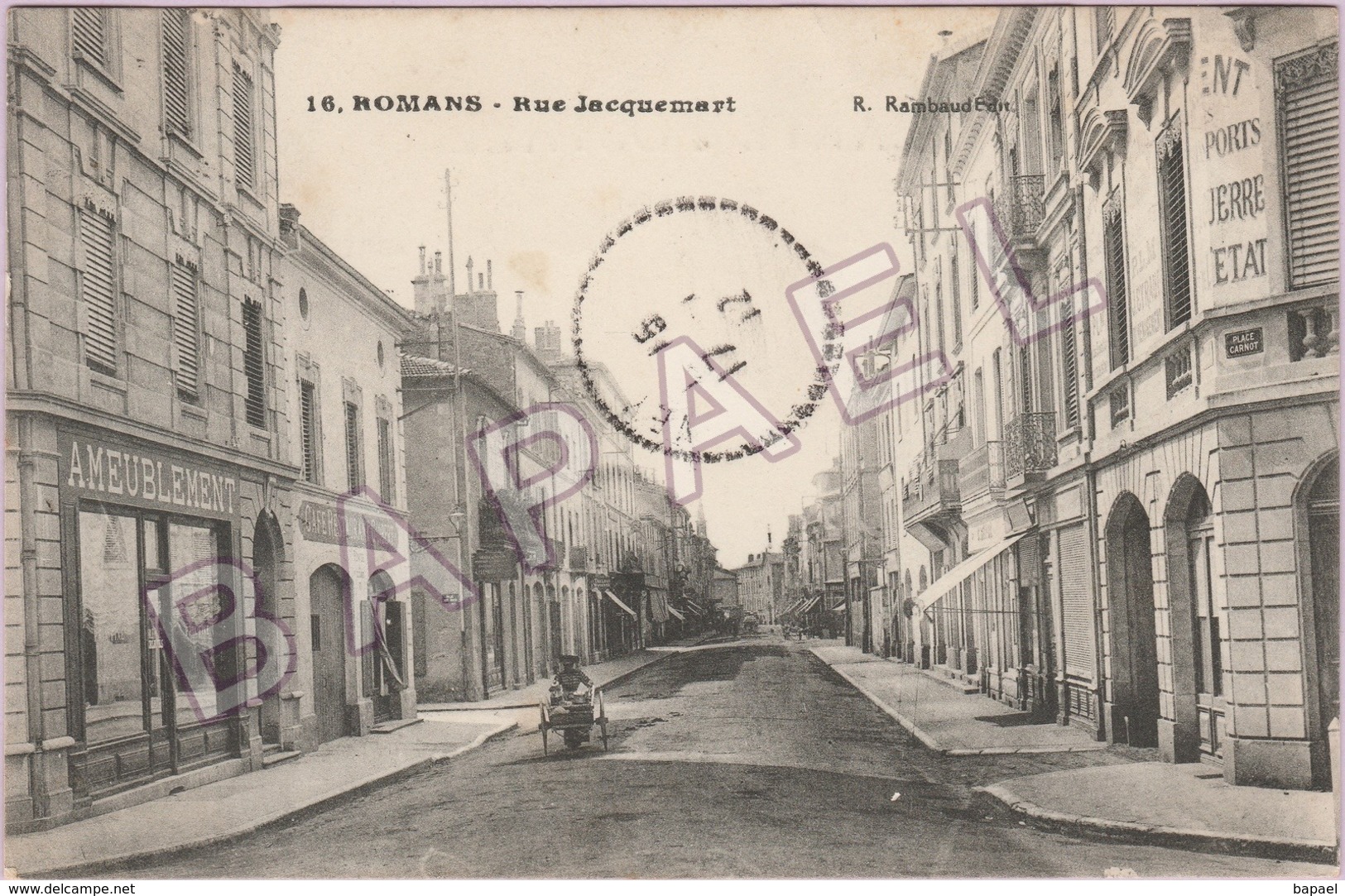 Romans (26) - Rue Jacquemart (Circulé En 1912) - Romans Sur Isere