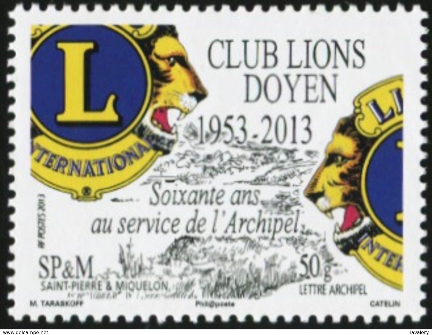SAINT PIERRE AND MIQUELON SPM 2013 60 Years Of Lions Club Wild Cats Of Prey Animals Fauna MNH - Big Cats (cats Of Prey)