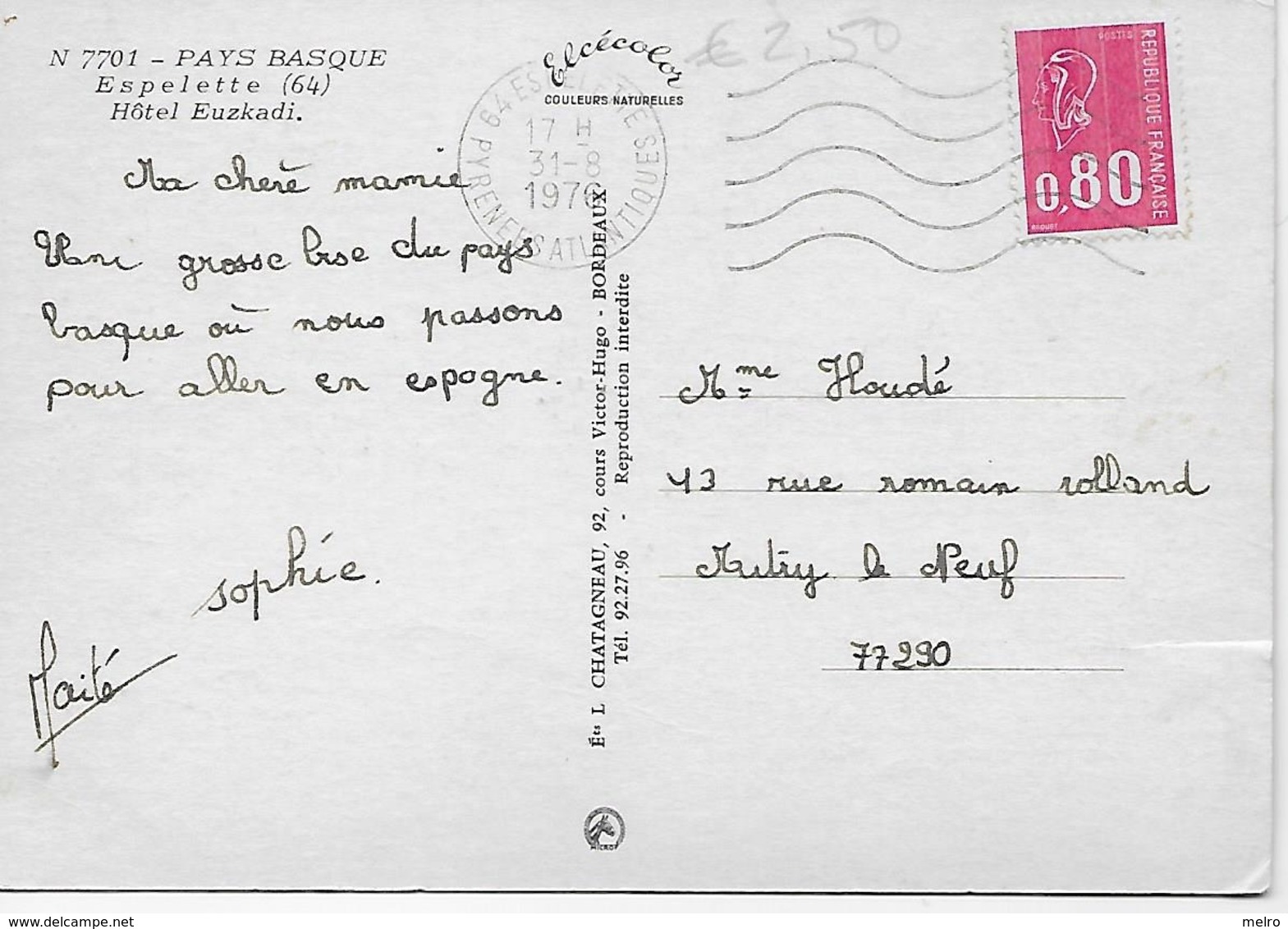 CPSM - Espelette (64) - Hôtel Euzkadi. - Espelette