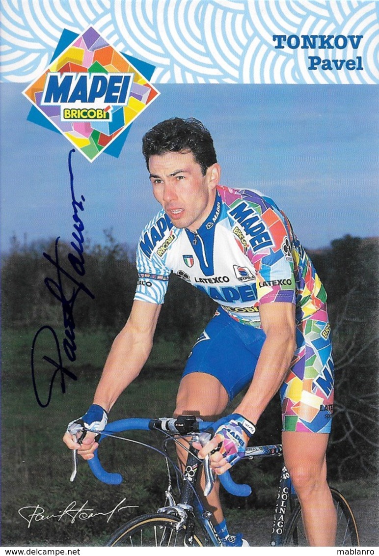 CARTE CYCLISME PAVEL TONKOV SIGNEE TEAM MAPEI 1998 2ª SERIE - Cycling