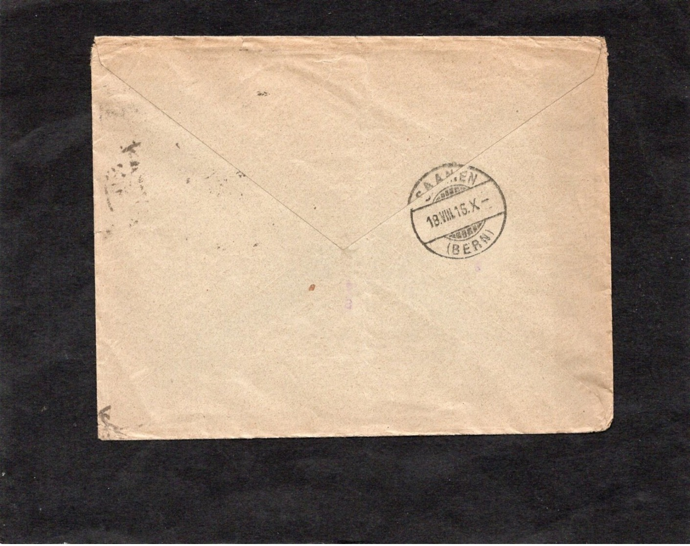 LSC 1916 - Enveloppe Adressée Au Service Des Prisonniers Internés En Suisse - Au Dos Cachet SAANEN (Bern) - Guerre De 1914-18