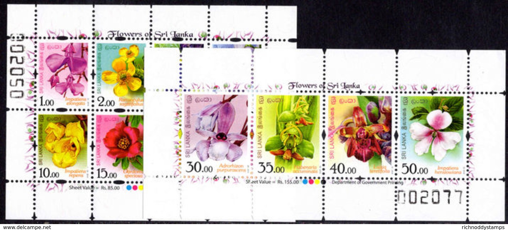 Sri Lanka 2016 Flowers Sheetlets Unmounted Mint. - Thailand